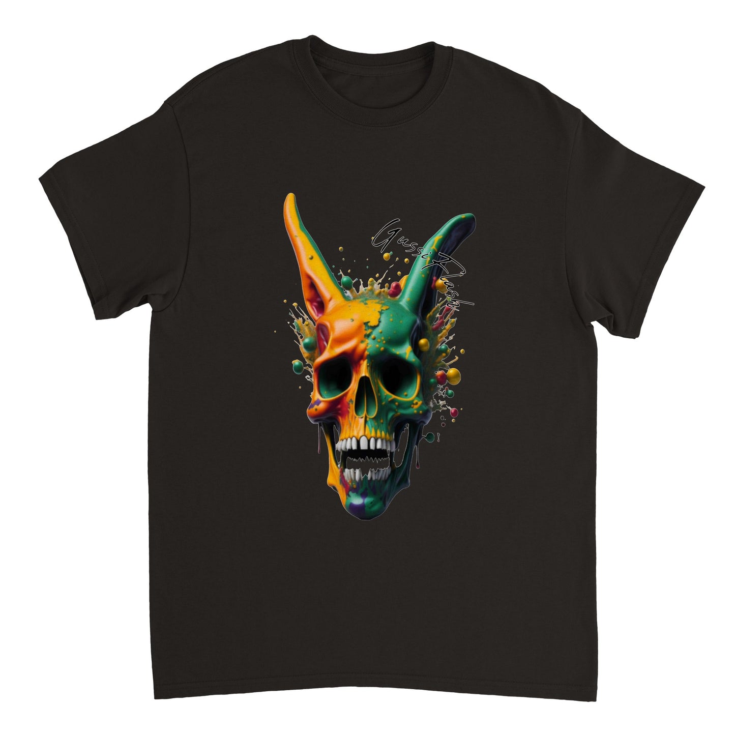 Schweres Unisex T-Shirt mit GussiFlash Skull