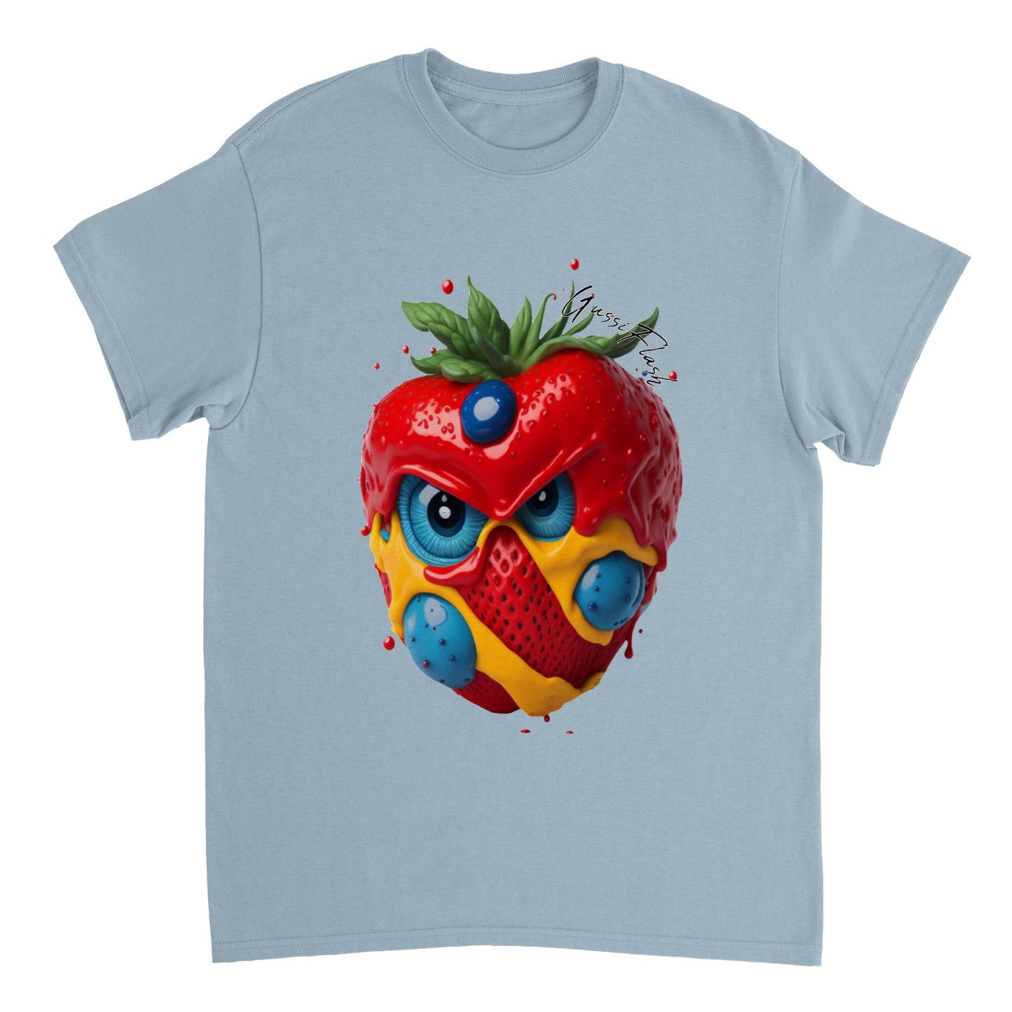 Schweres Unisex T-Shirt mit Rundhalsausschnitt und Gussiflash Logo