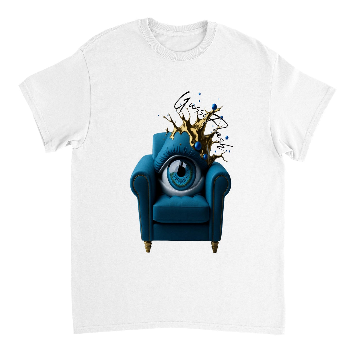 Schweres Unisex T-Shirt mit Rundhalsausschnitt und Gussiflash Logo