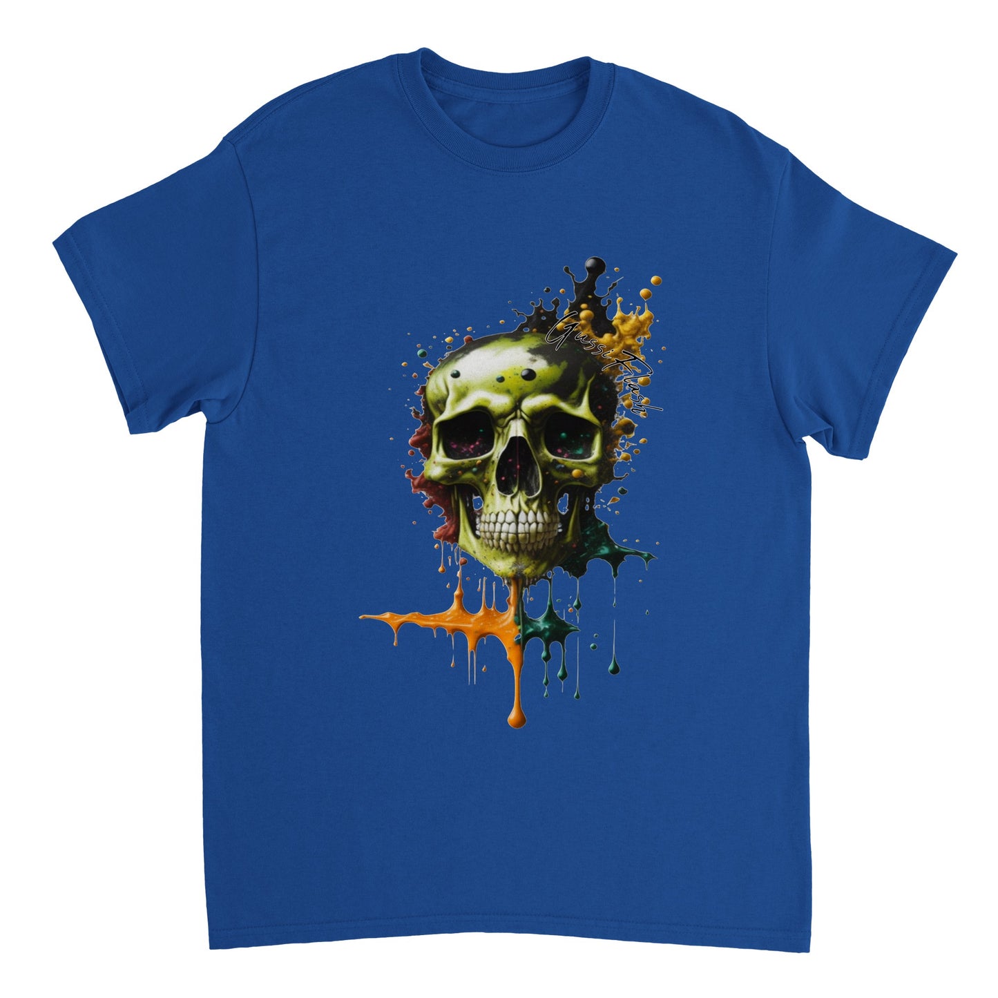 Schweres Unisex T-Shirt mit GussiFlash Skull