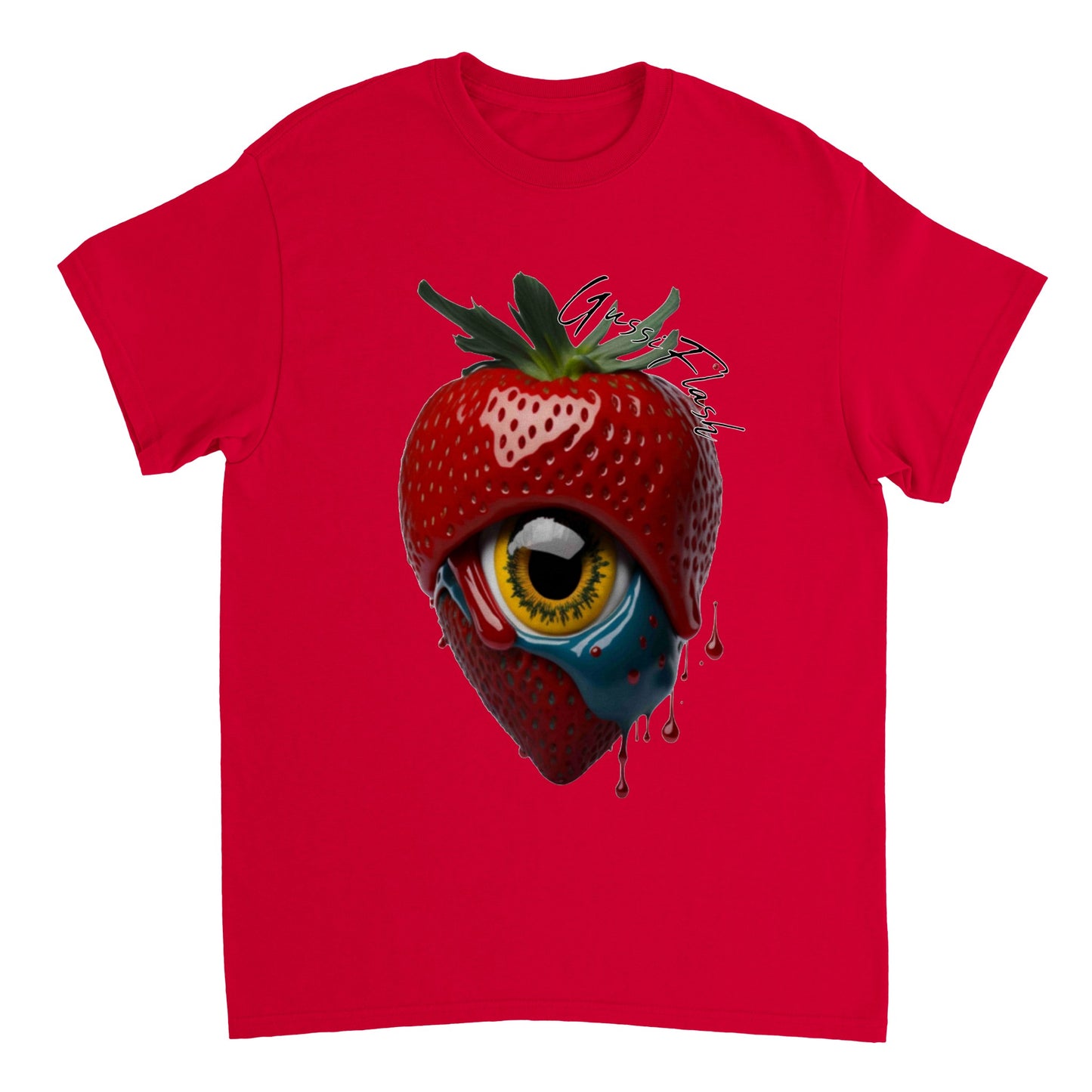 Schweres Unisex T-Shirt mit Rundhalsausschnitt und Gussiflash Logo
