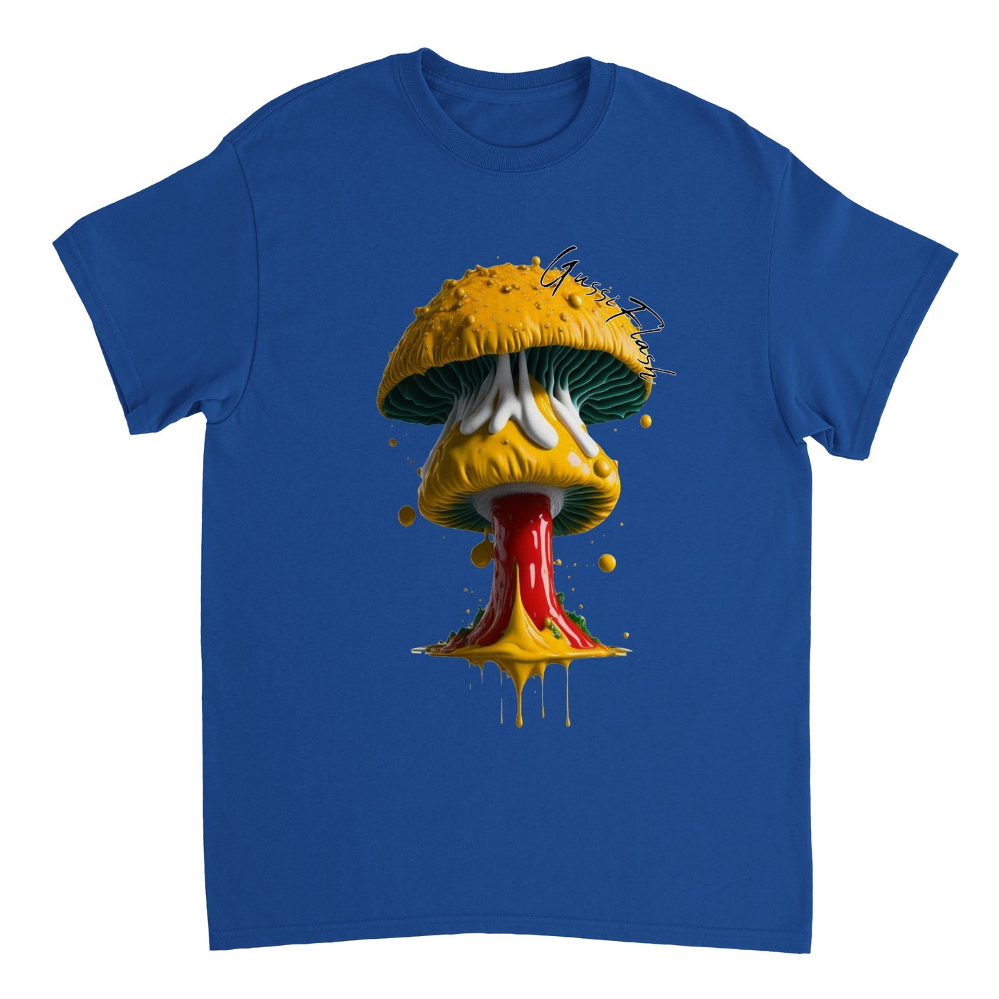 Schweres Unisex T-Shirt mit Rundhalsausschnitt und Gussiflash Logo