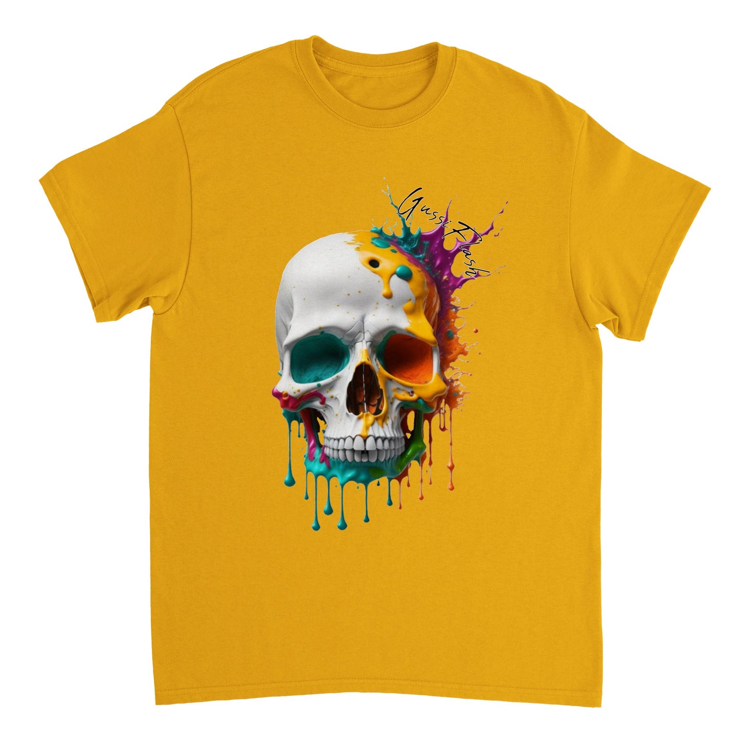 Schweres Unisex T-Shirt mit GussiFlash Skull