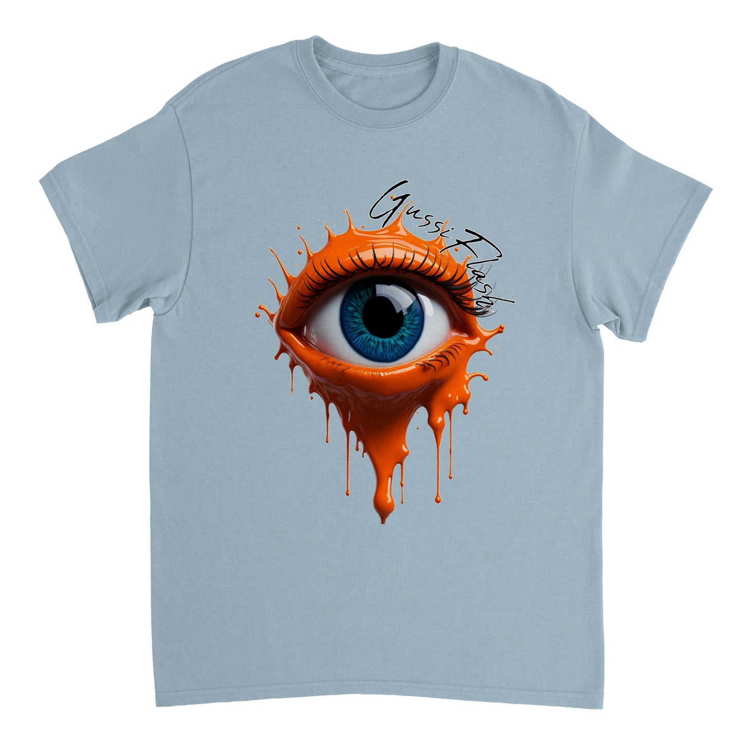 Schweres Unisex T-Shirt mit Rundhalsausschnitt und Gussiflash Logo
