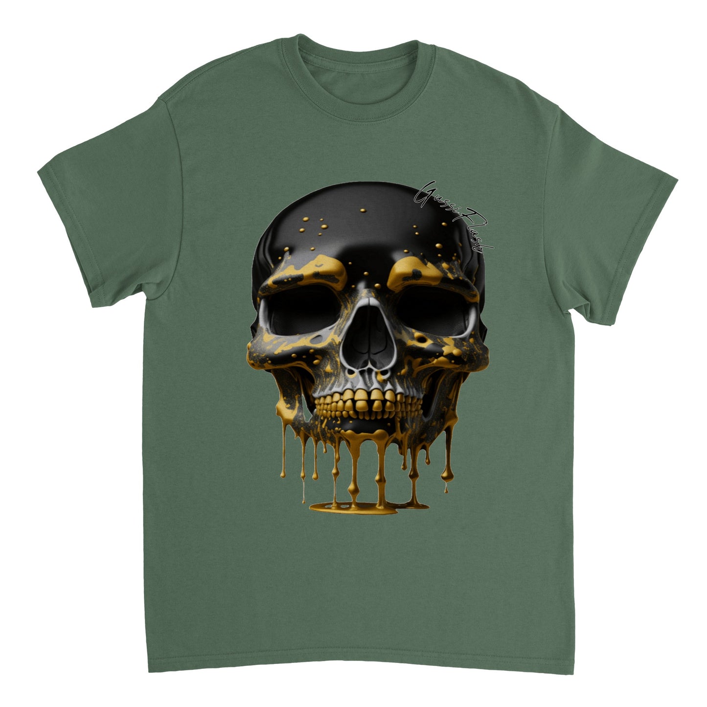 Schweres Unisex T-Shirt mit GussiFlash Skull