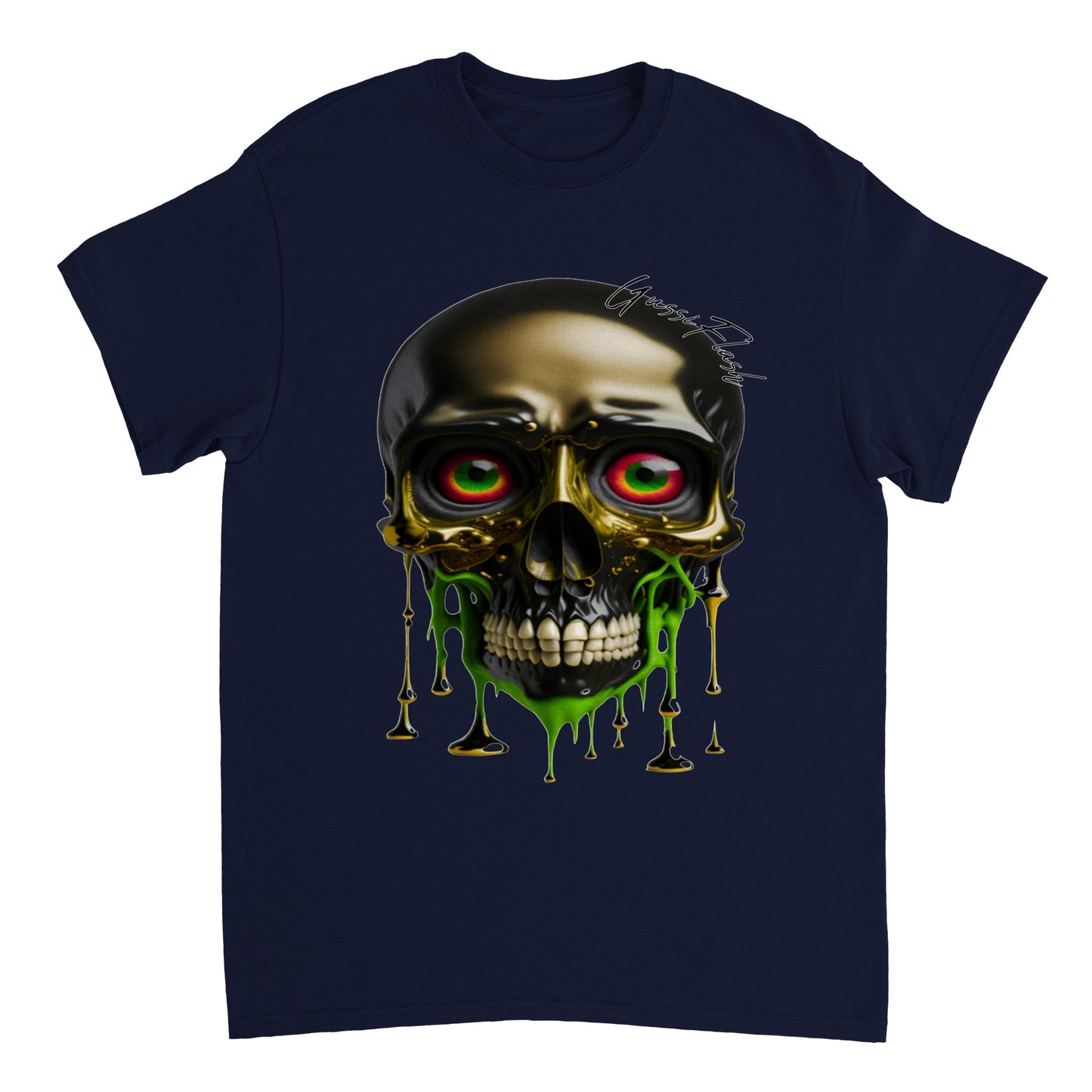 Schweres Unisex T-Shirt mit GussiFlash Skull