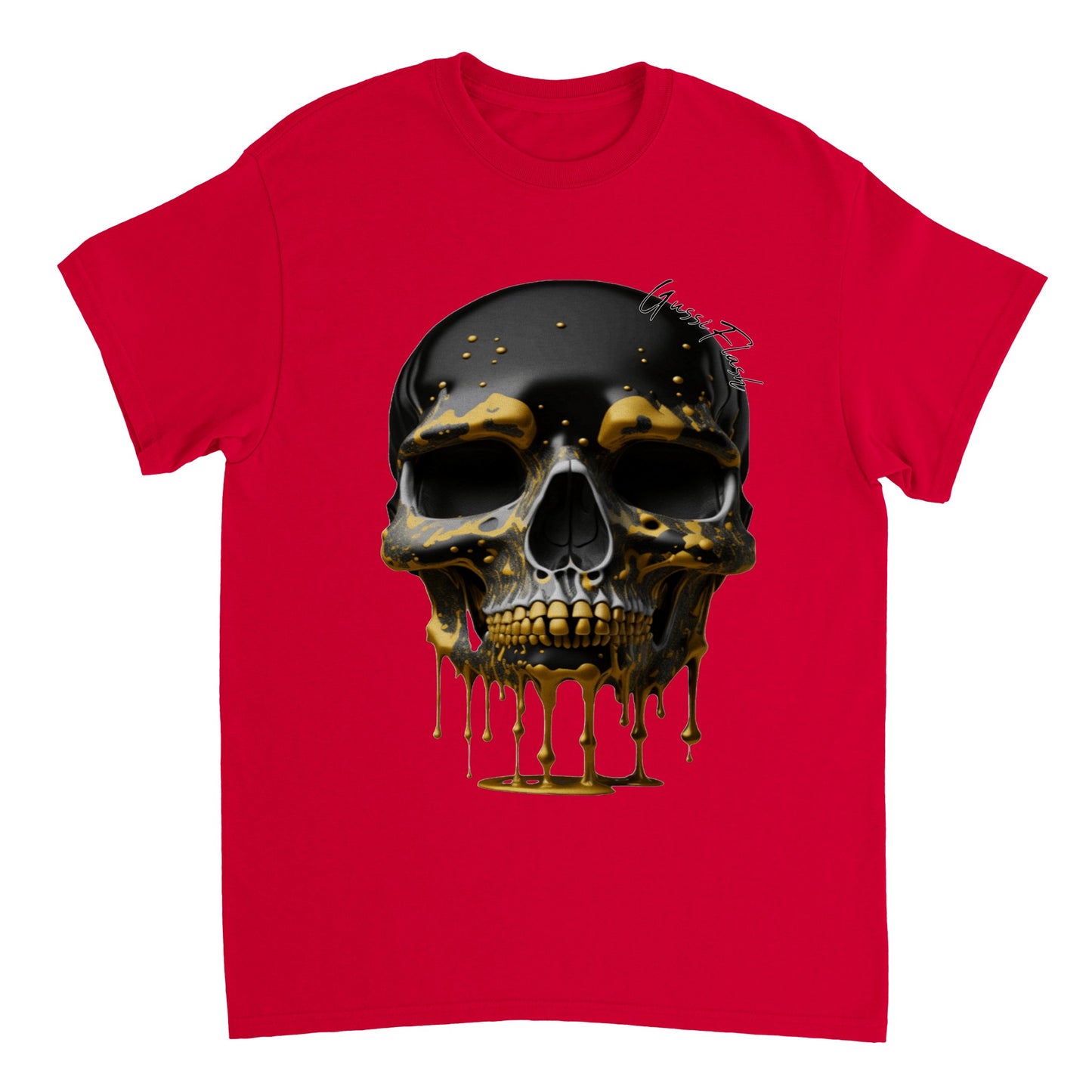 Schweres Unisex T-Shirt mit GussiFlash Skull