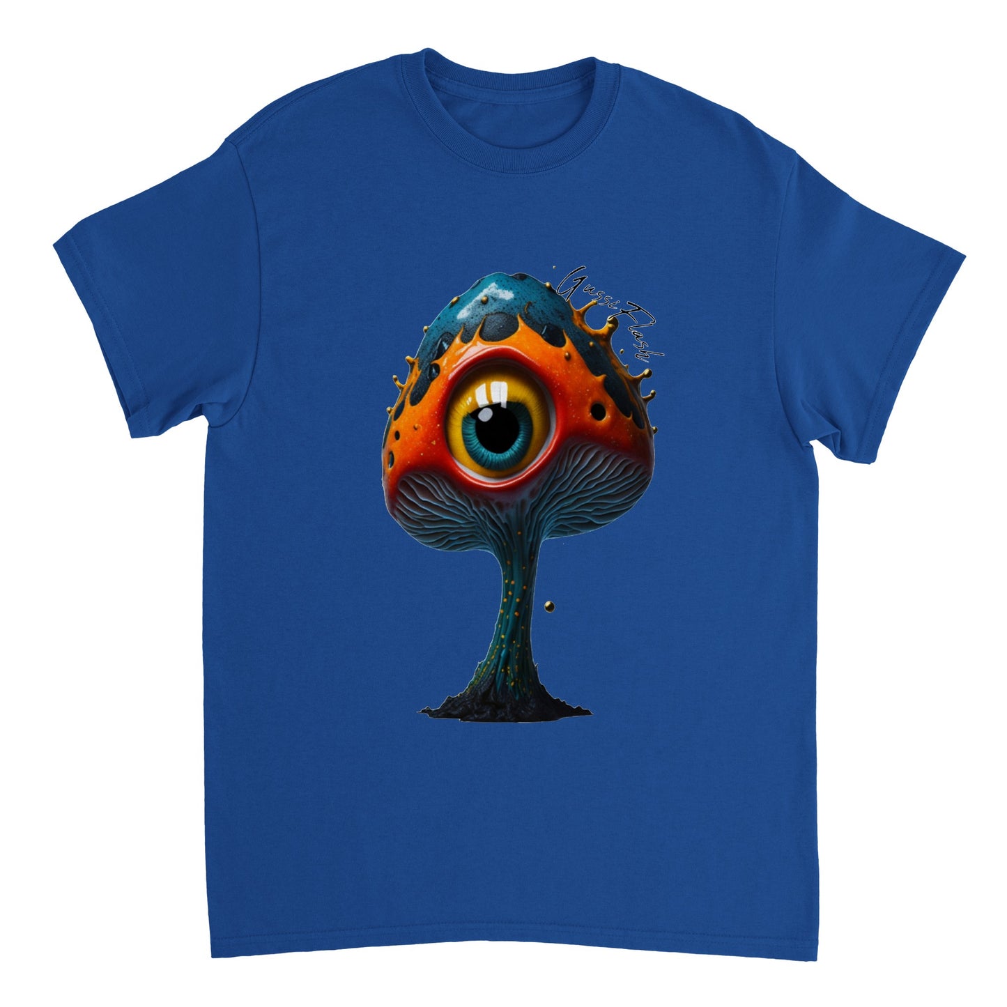 Schweres Unisex T-Shirt mit Rundhalsausschnitt und Gussiflash Logo