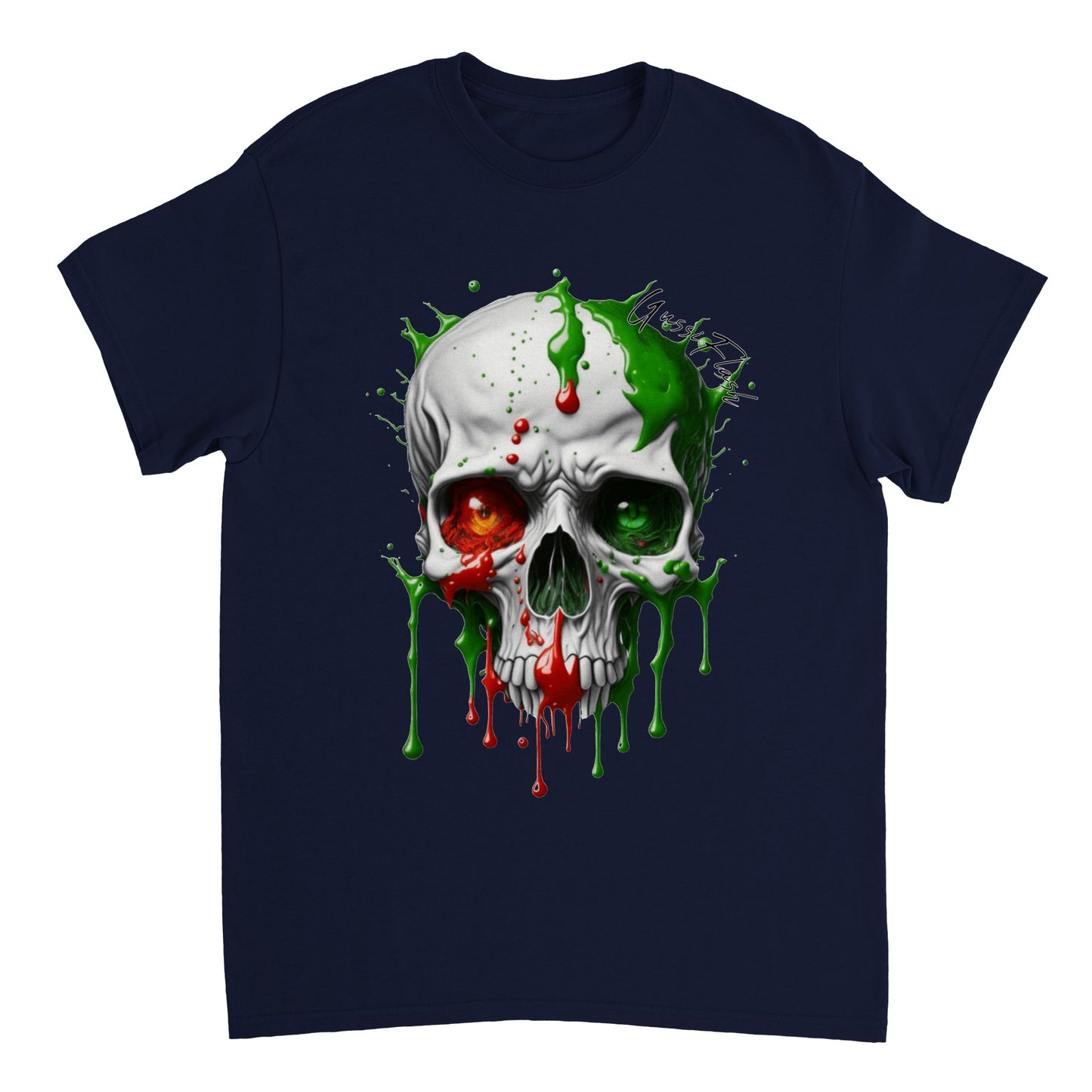 Schweres Unisex T-Shirt mit GussiFlash Skull