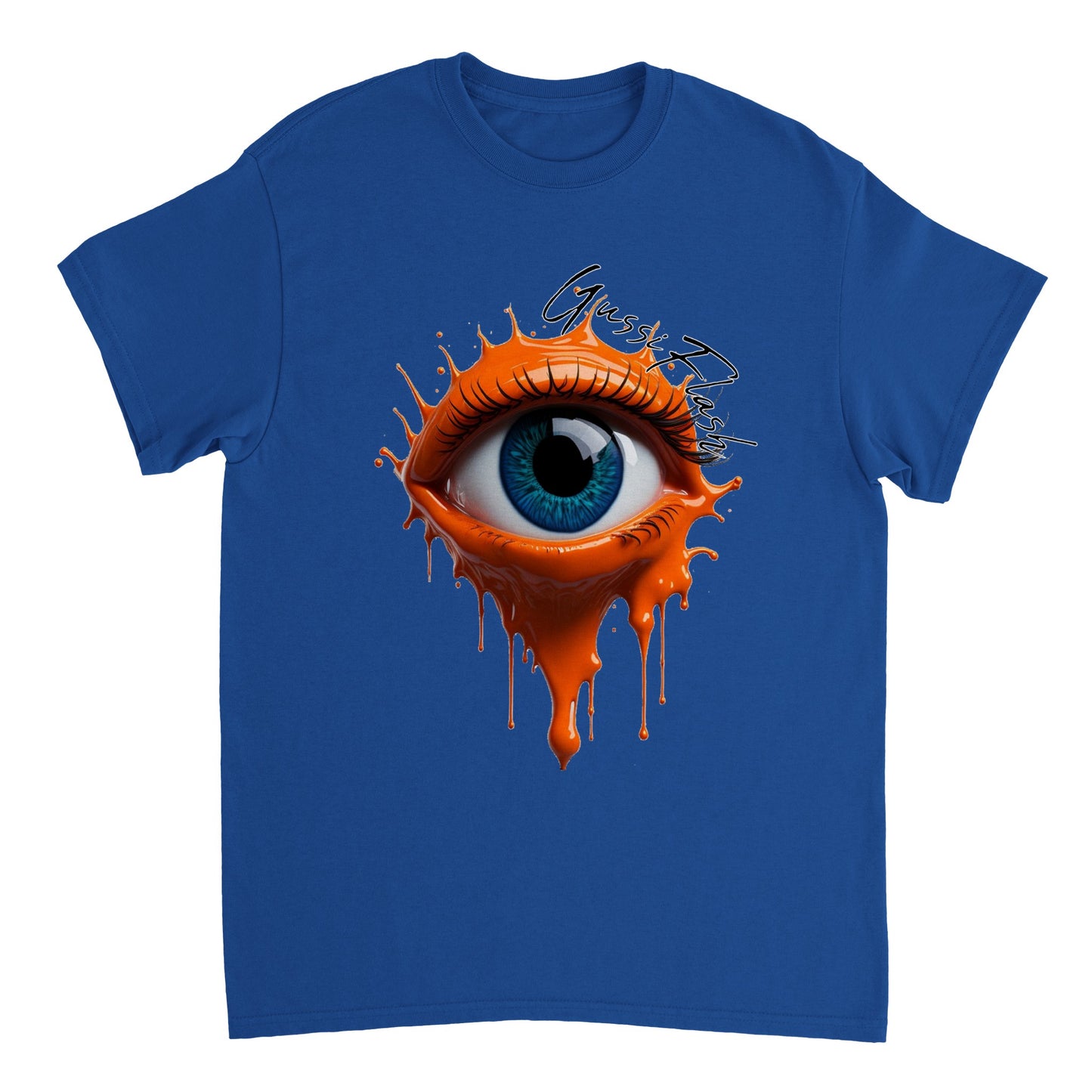 Schweres Unisex T-Shirt mit Rundhalsausschnitt und Gussiflash Logo