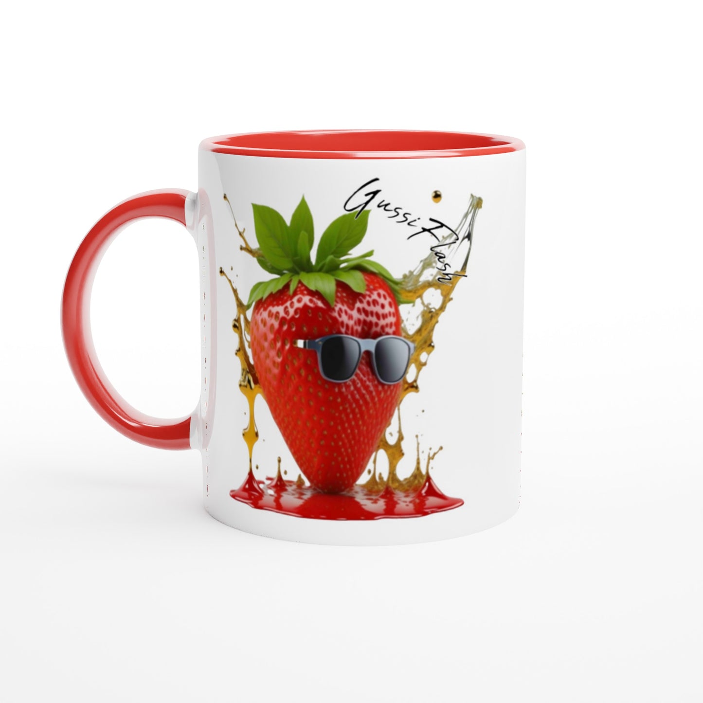 Weiße Keramiktasse Farbe an der Innenseite