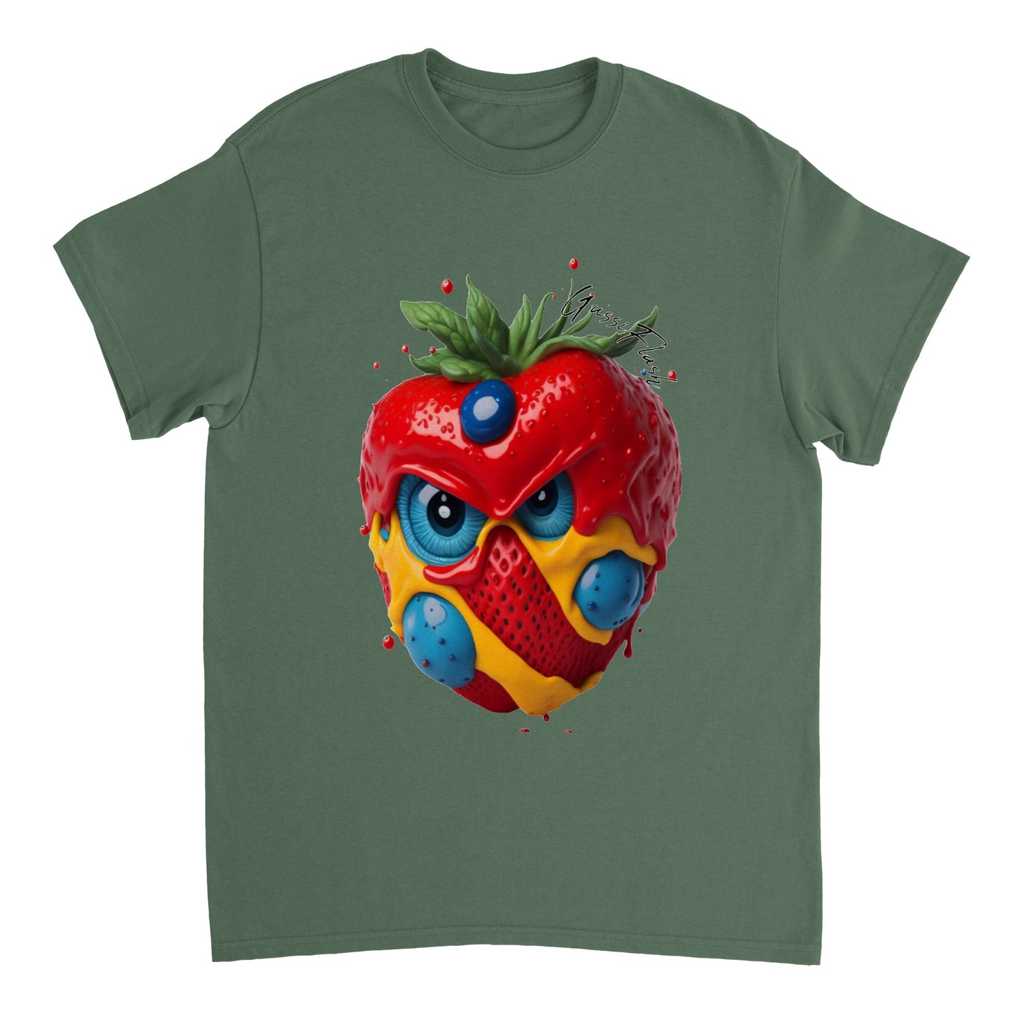 Schweres Unisex T-Shirt mit Rundhalsausschnitt und Gussiflash Logo