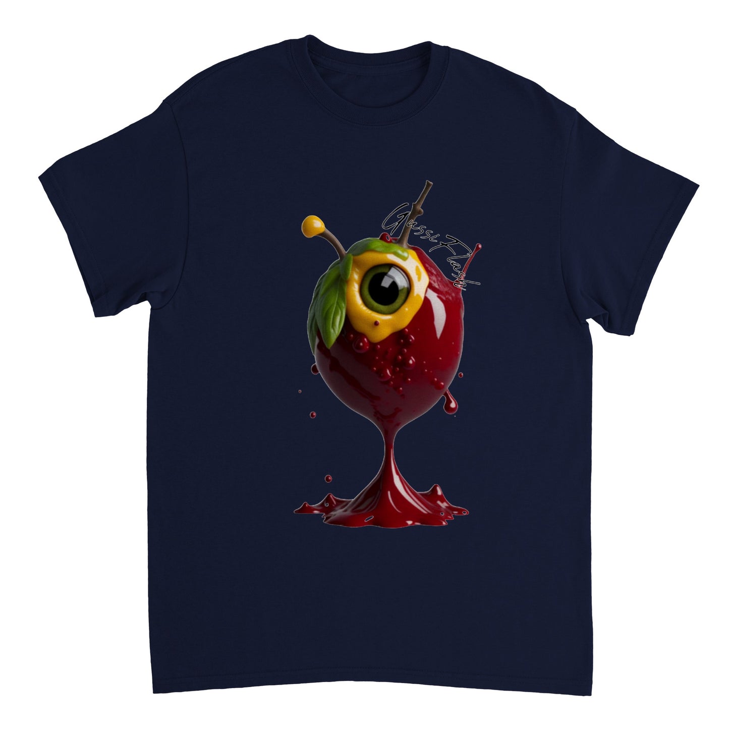 Schweres Unisex T-Shirt mit Rundhalsausschnitt und Gussiflash Logo