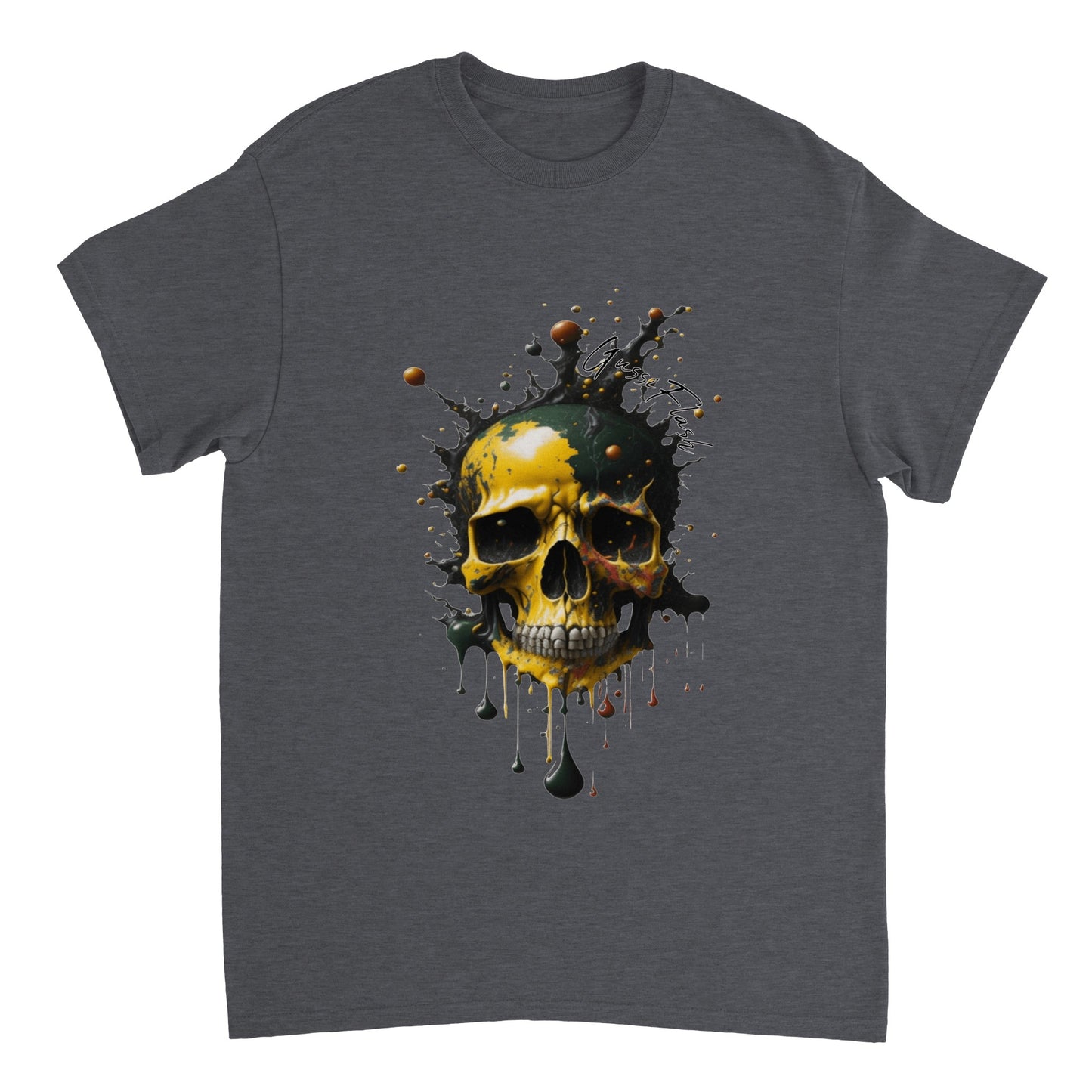 Schweres Unisex T-Shirt mit GussiFlash Skull