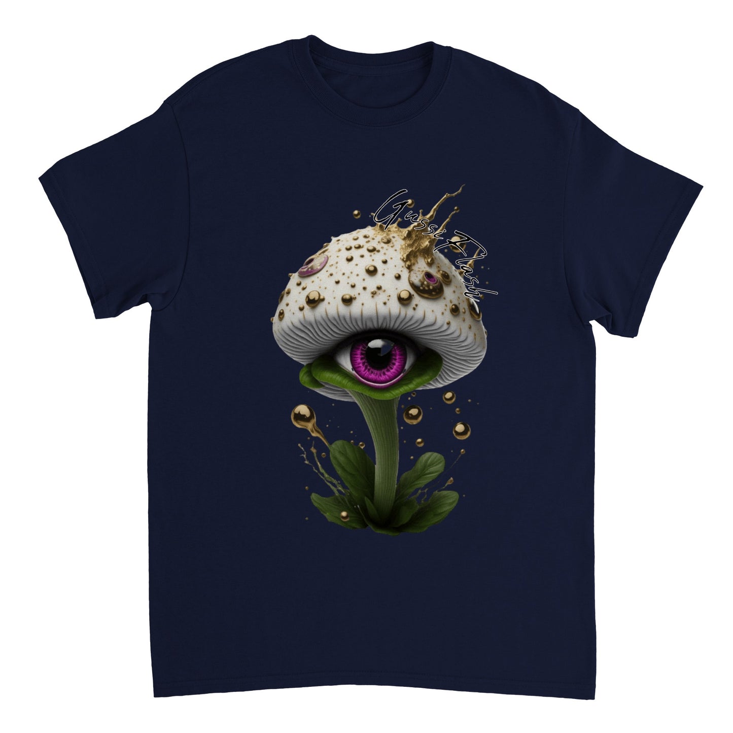 Schweres Unisex T-Shirt mit Rundhalsausschnitt und Gussiflash Logo