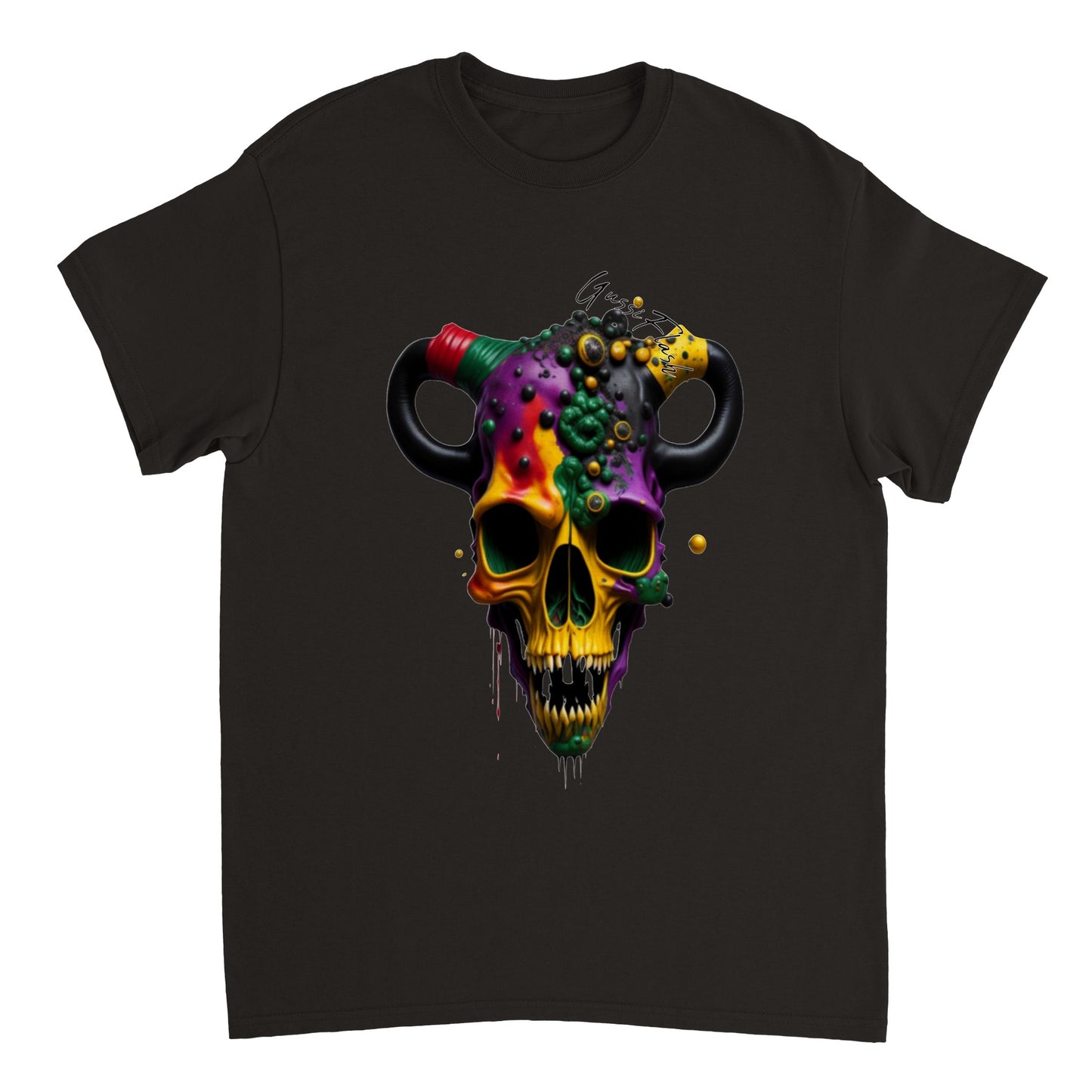 Schweres Unisex T-Shirt mit GussiFlash Skull