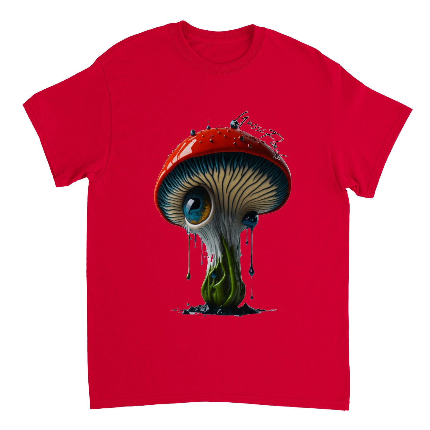 Schweres Unisex T-Shirt mit Rundhalsausschnitt und Gussiflash Logo