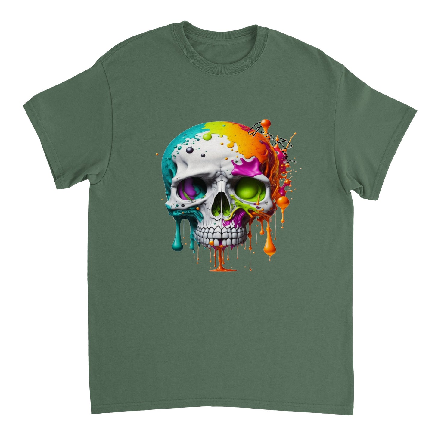 Schweres Unisex T-Shirt mit GussiFlash Skull