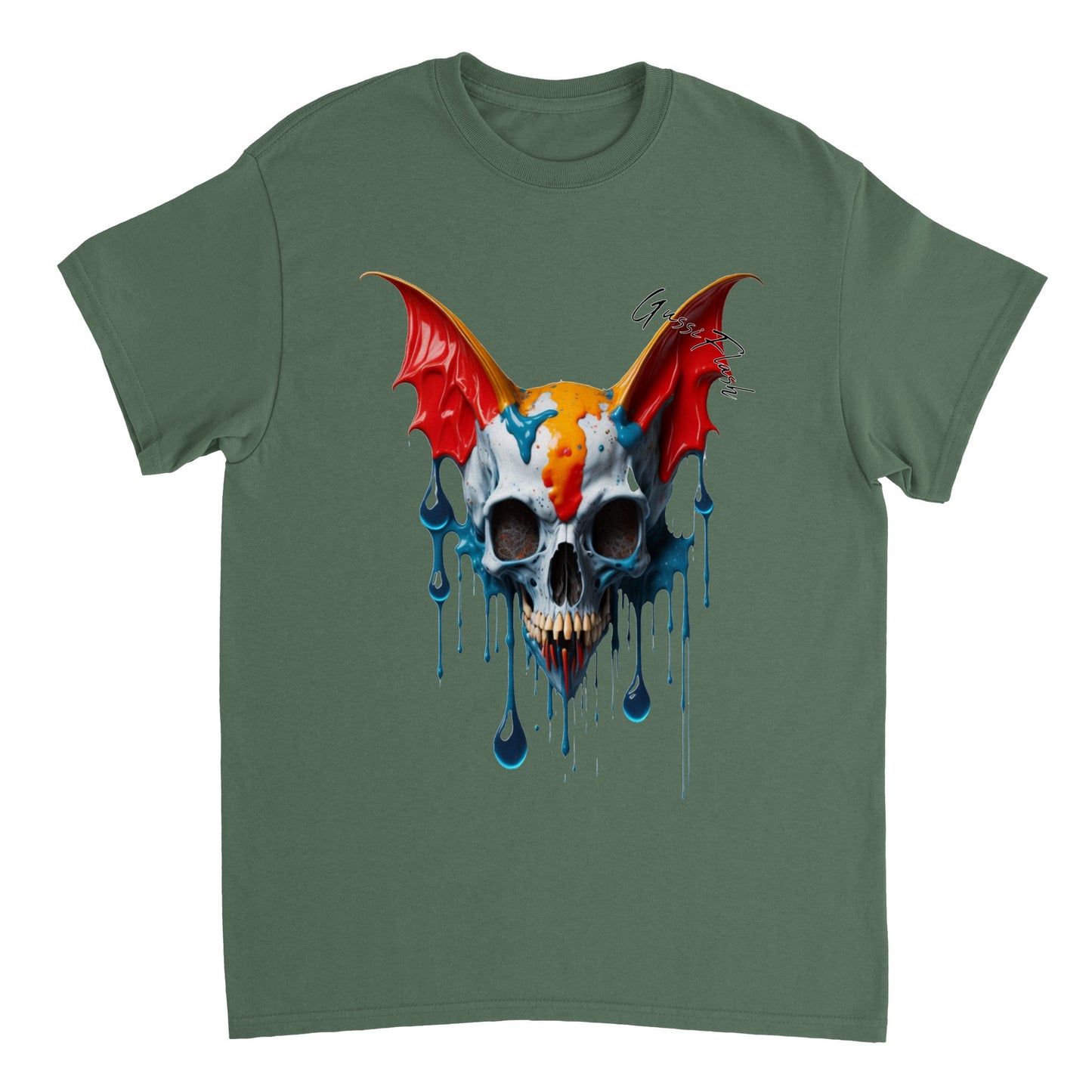 Schweres Unisex T-Shirt mit GussiFlash Skull