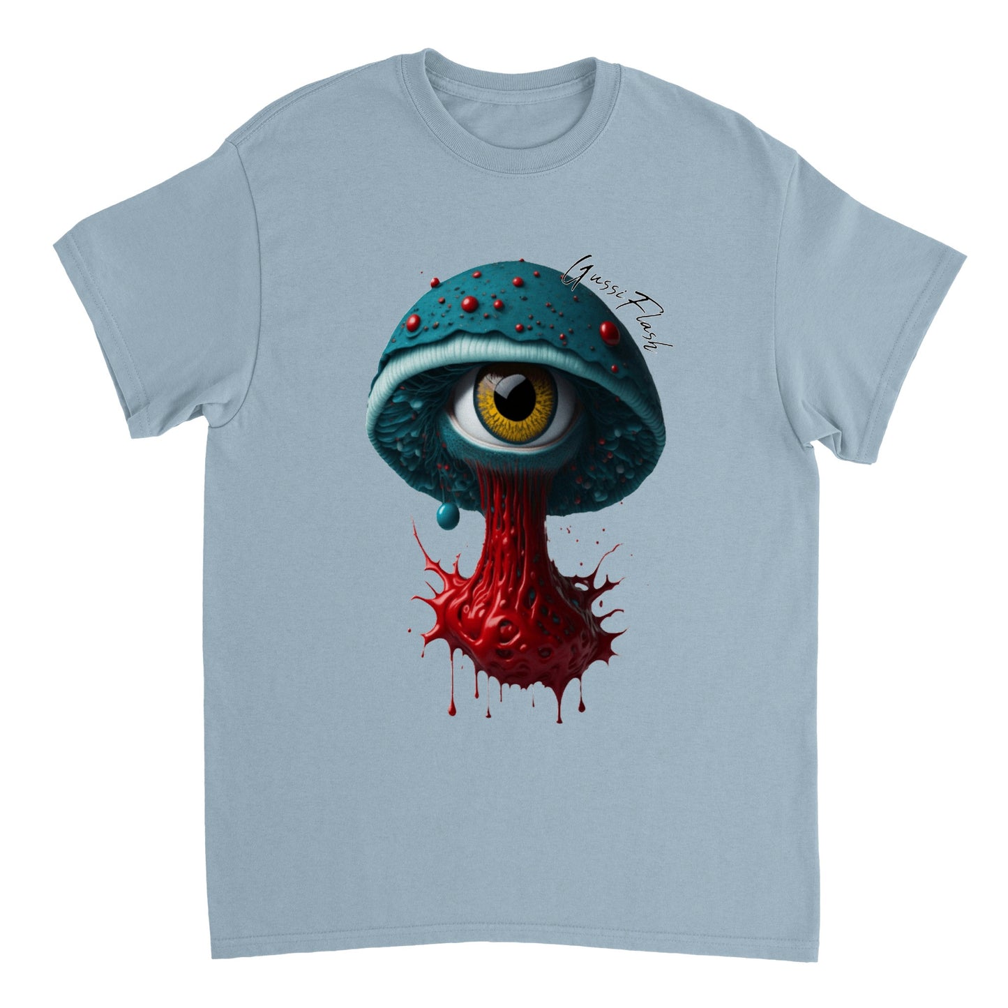 Schweres Unisex T-Shirt mit Rundhalsausschnitt und Gussiflash Logo