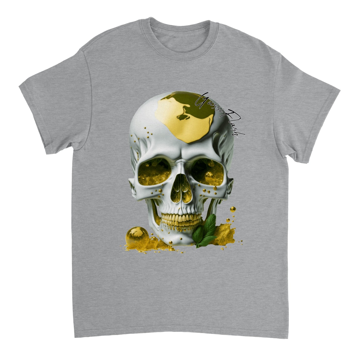 Schweres Unisex T-Shirt mit GussiFlash Skull