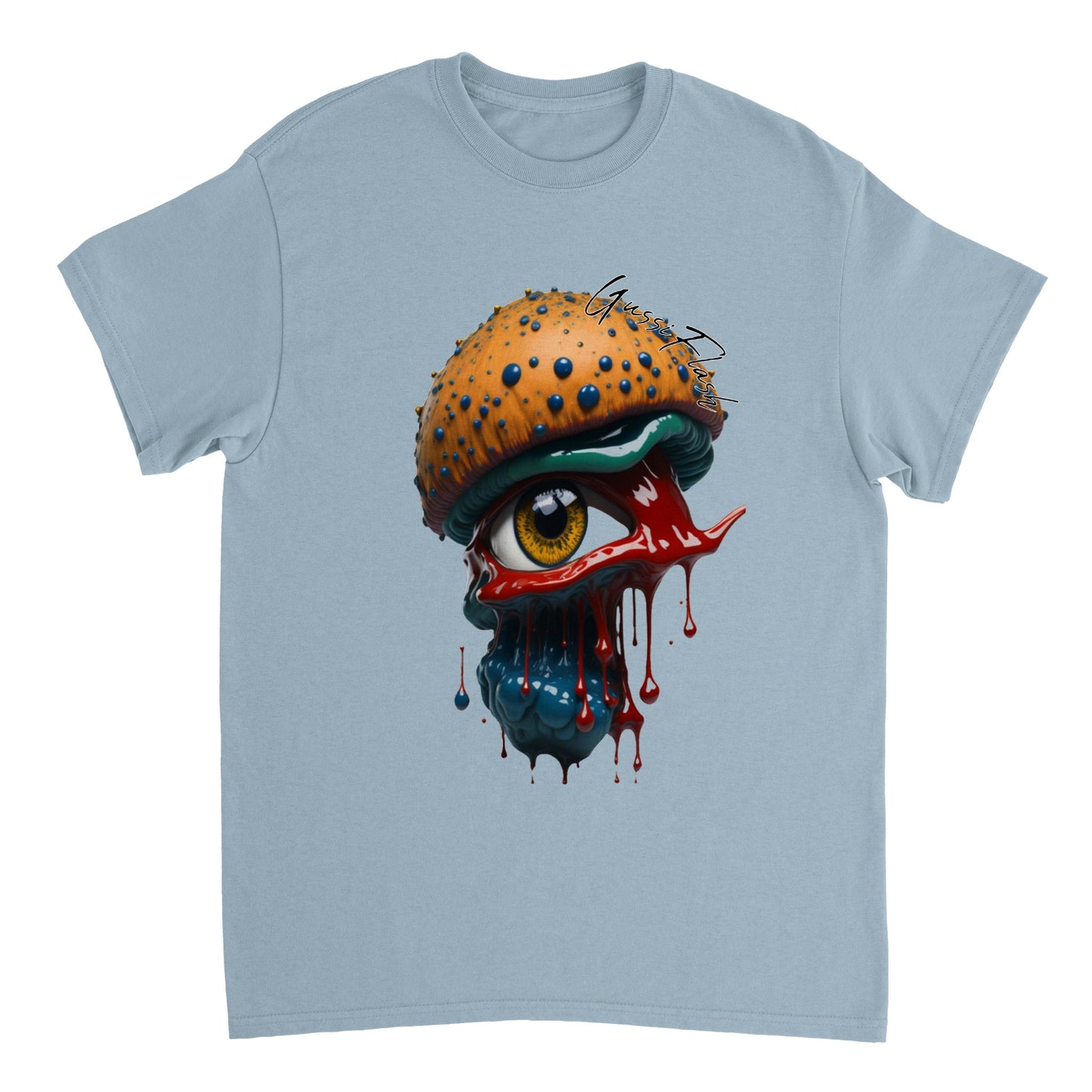 Schweres Unisex T-Shirt mit Rundhalsausschnitt und Gussiflash Logo