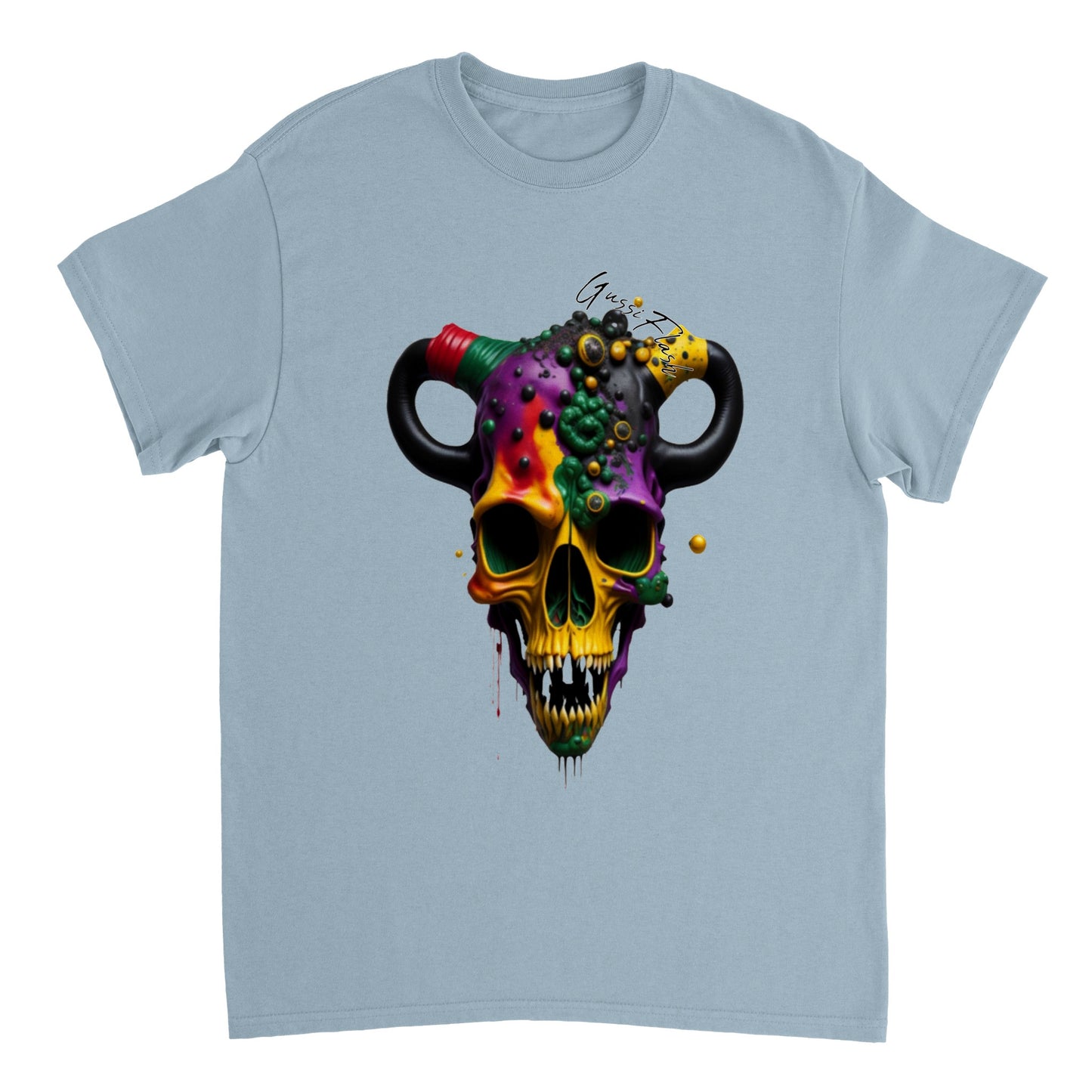Schweres Unisex T-Shirt mit GussiFlash Skull