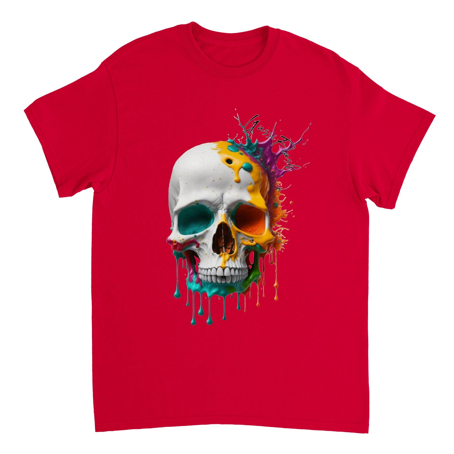 Schweres Unisex T-Shirt mit GussiFlash Skull