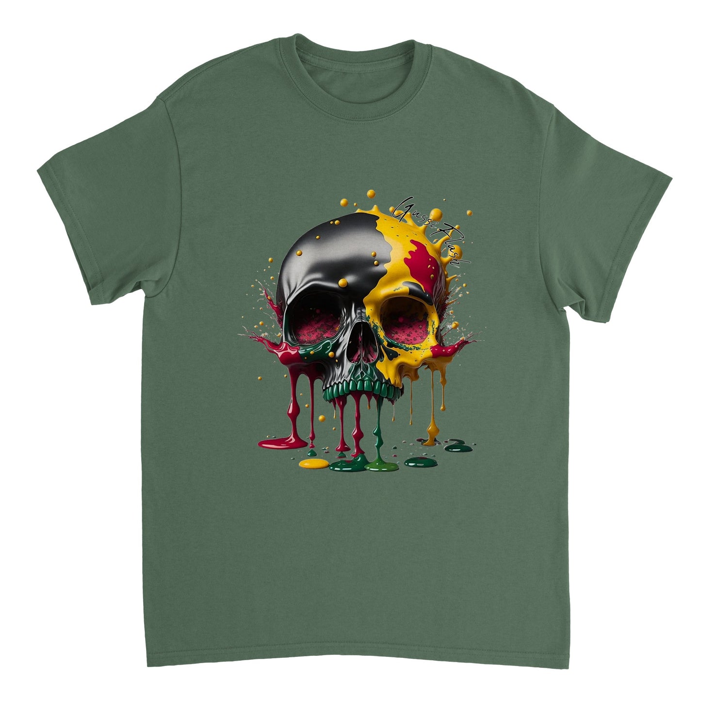 Schweres Unisex T-Shirt mit GussiFlash Skull
