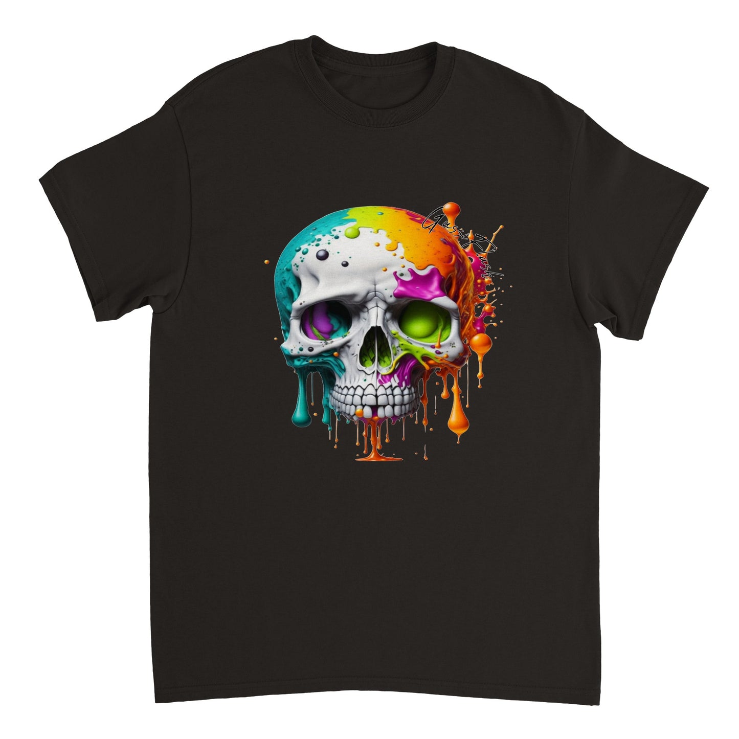 Schweres Unisex T-Shirt mit GussiFlash Skull