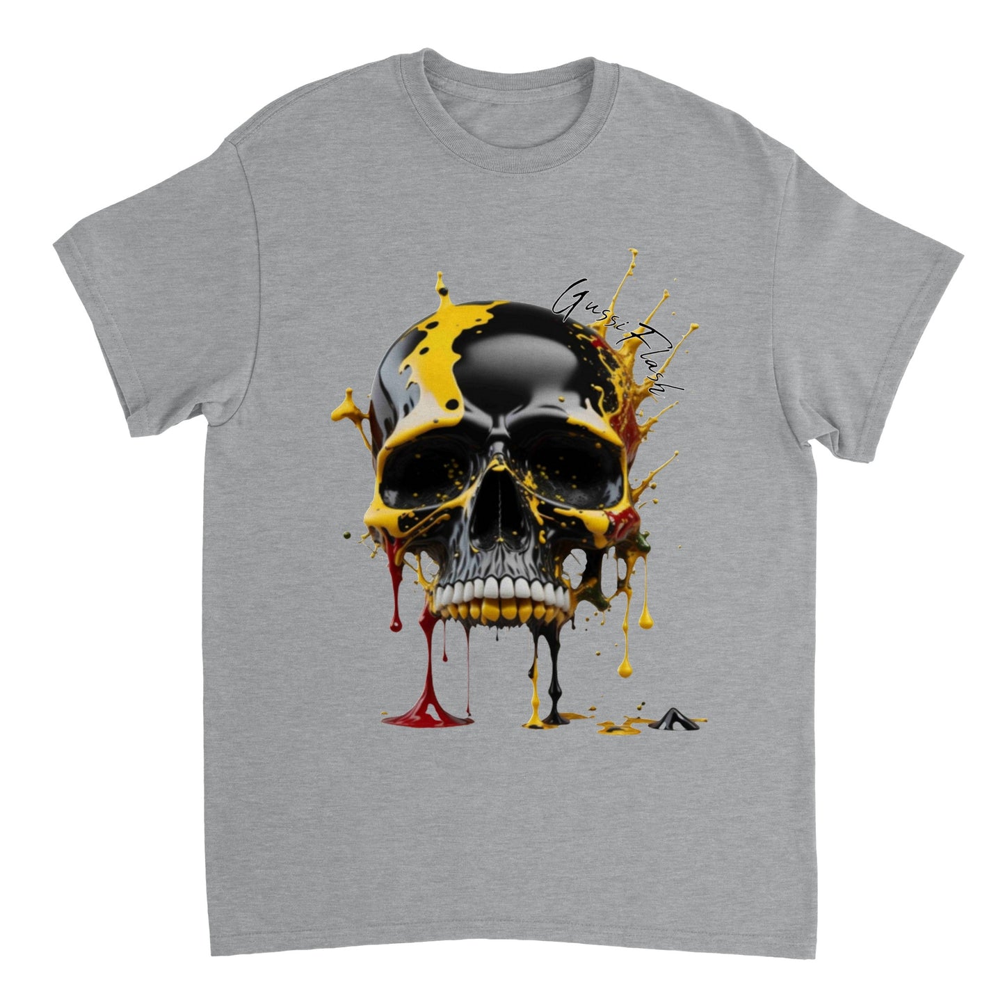 Schweres Unisex T-Shirt mit GussiFlash Skull