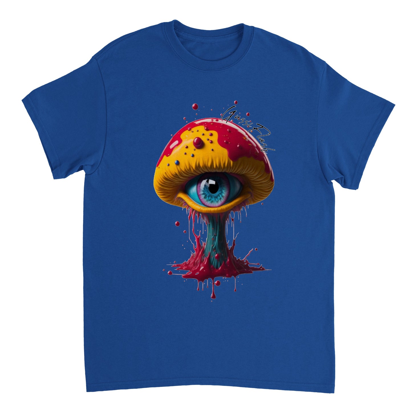 Schweres Unisex T-Shirt mit Rundhalsausschnitt und Gussiflash Logo