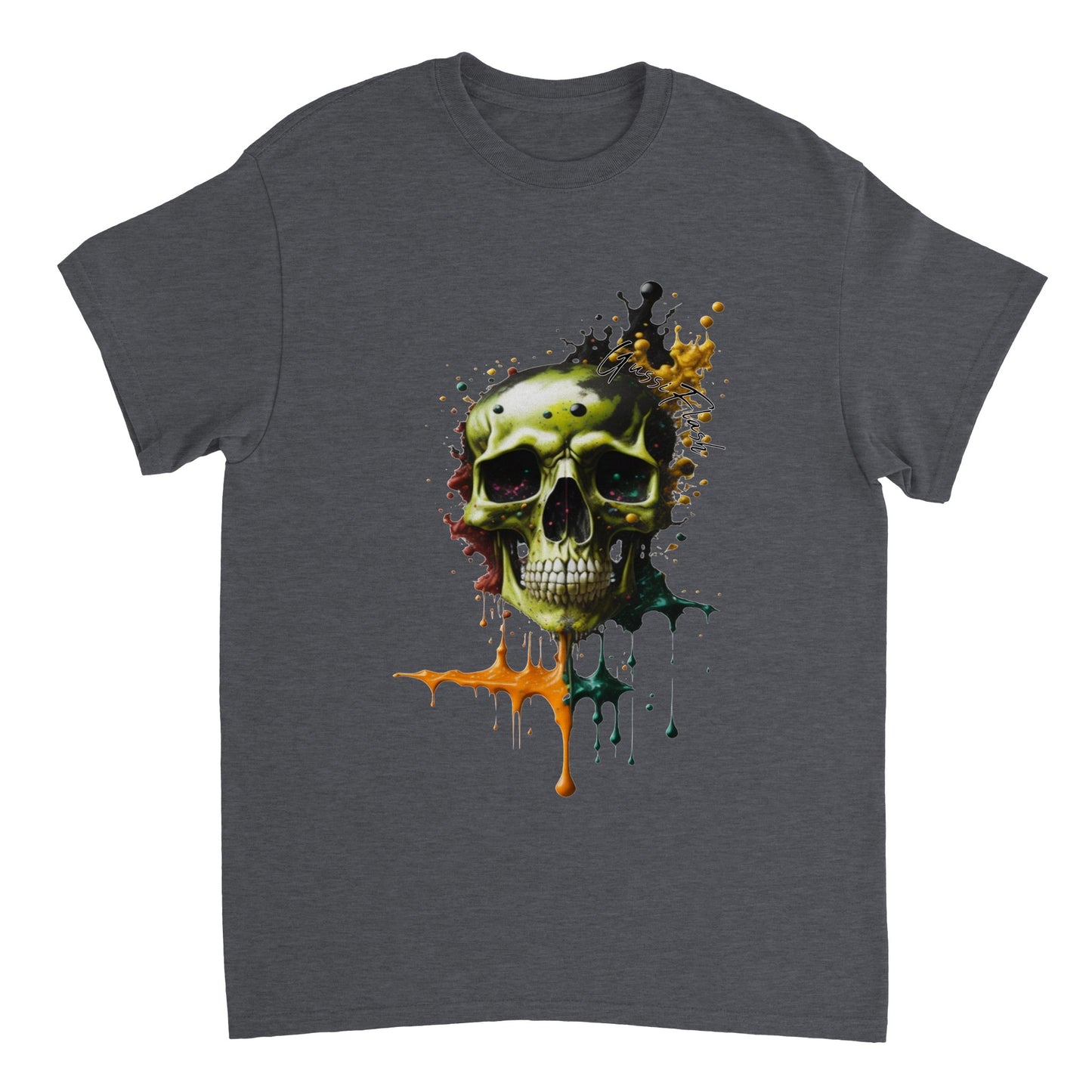 Schweres Unisex T-Shirt mit GussiFlash Skull