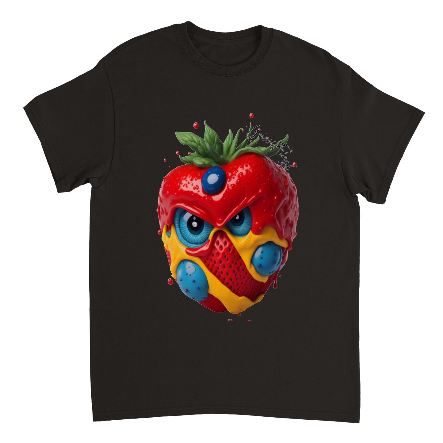 Schweres Unisex T-Shirt mit Rundhalsausschnitt und Gussiflash Logo