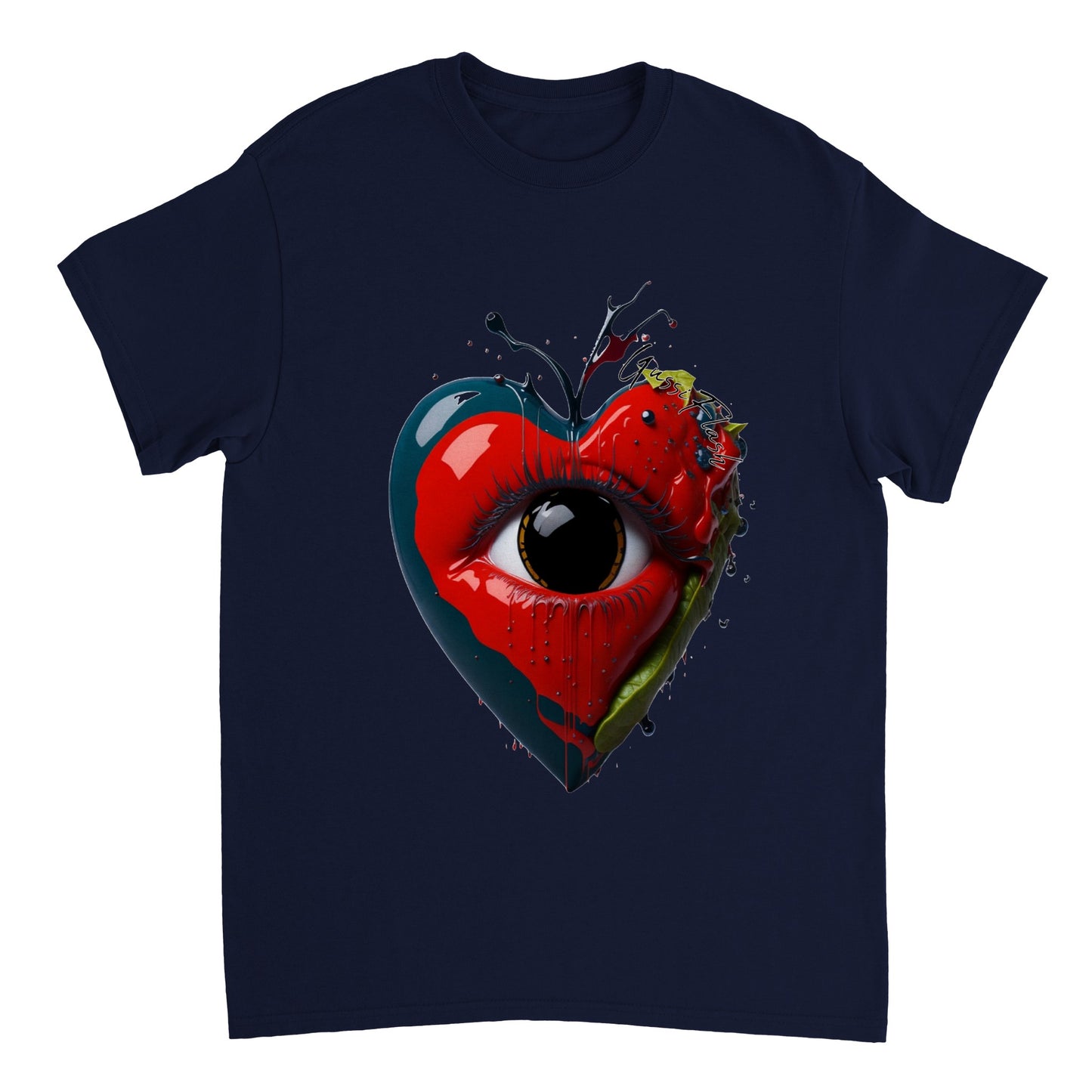 Schweres Unisex T-Shirt mit Rundhalsausschnitt und Gussiflash Logo