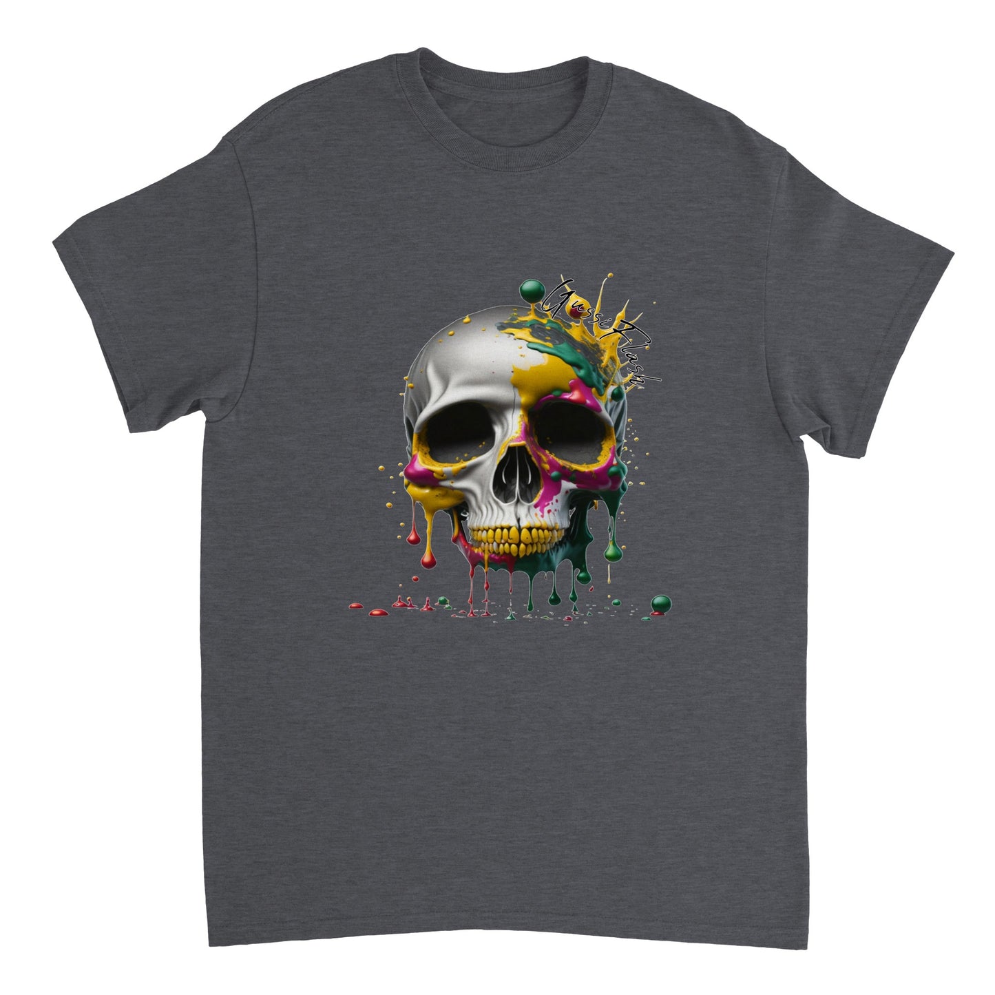 Schweres Unisex T-Shirt mit GussiFlash Skull