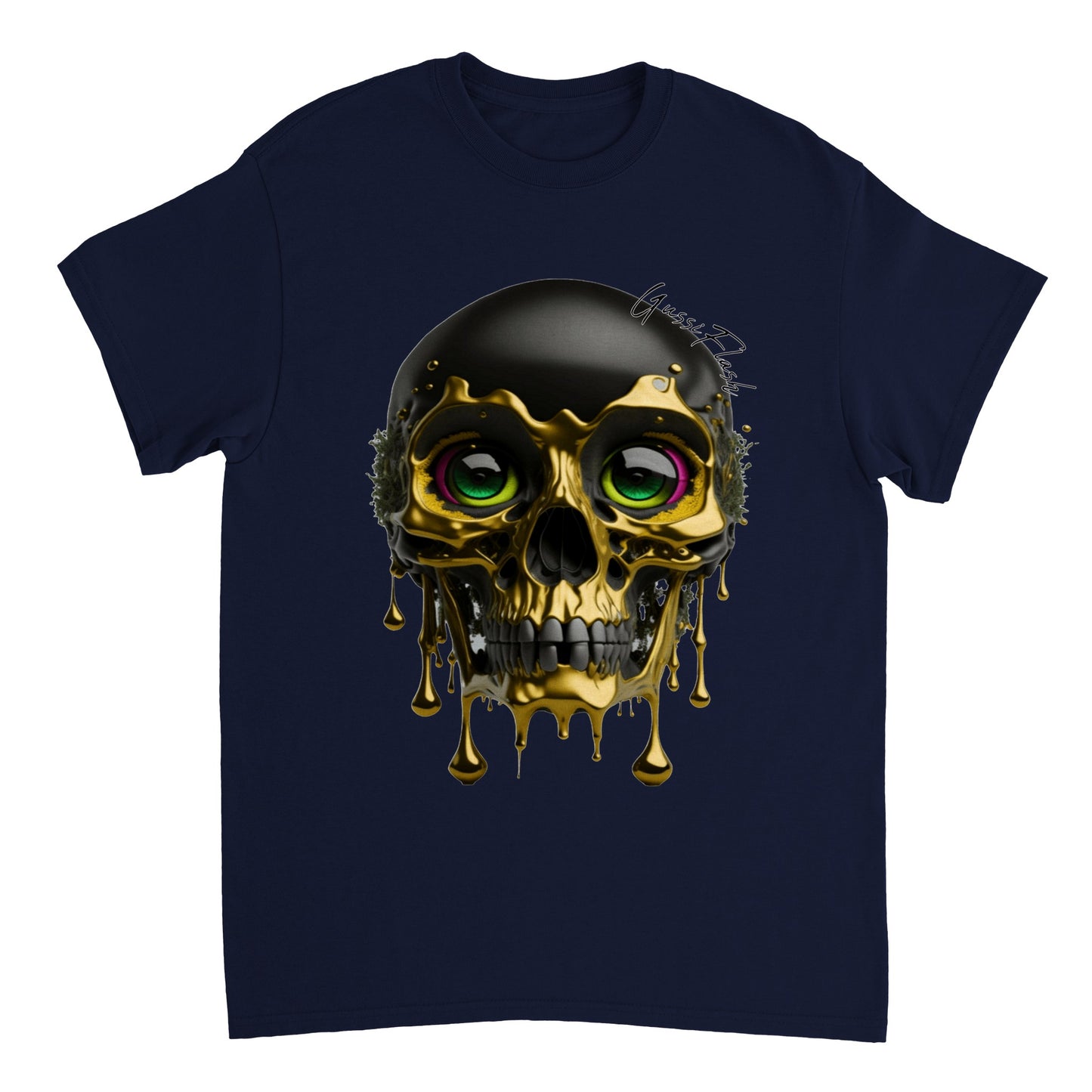 Schweres Unisex T-Shirt mit GussiFlash Skull