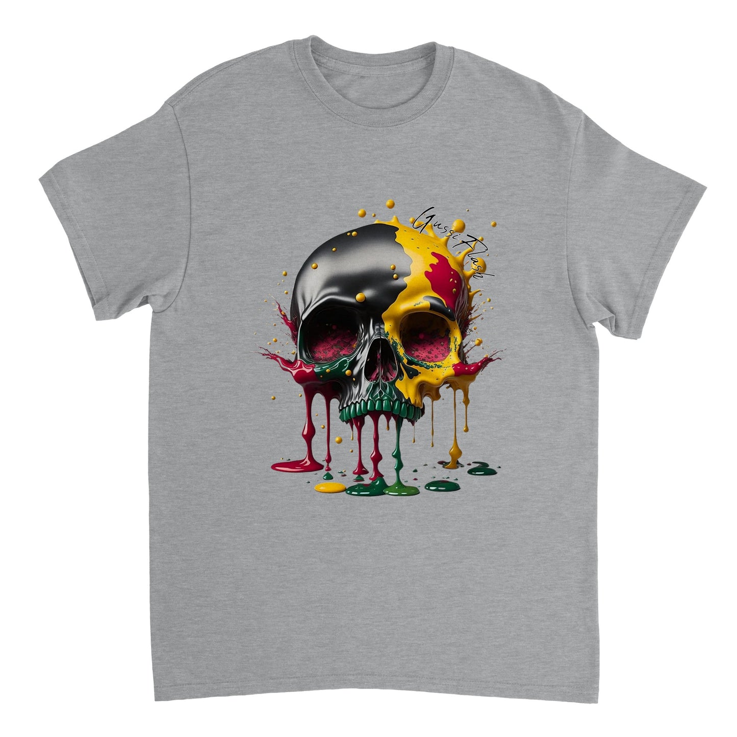 Schweres Unisex T-Shirt mit GussiFlash Skull