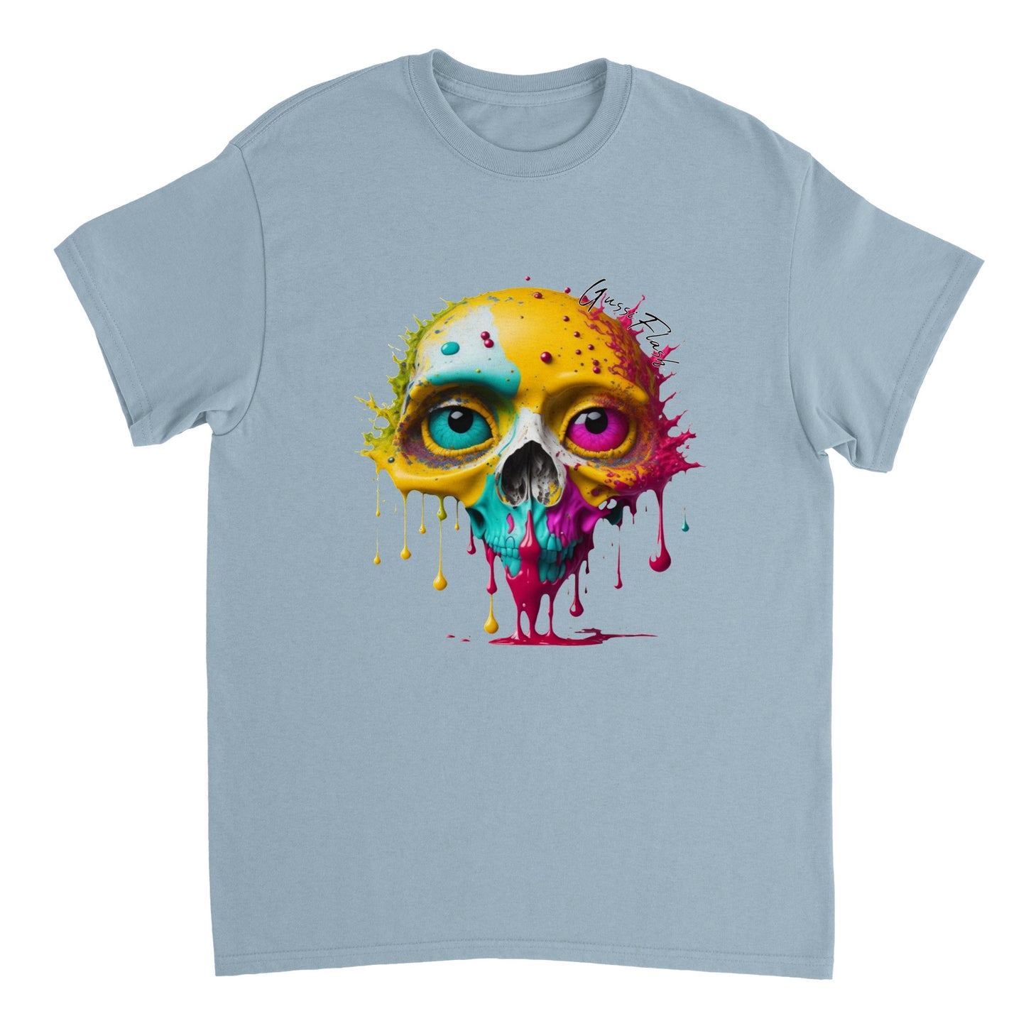 Schweres Unisex T-Shirt mit GussiFlash Skull