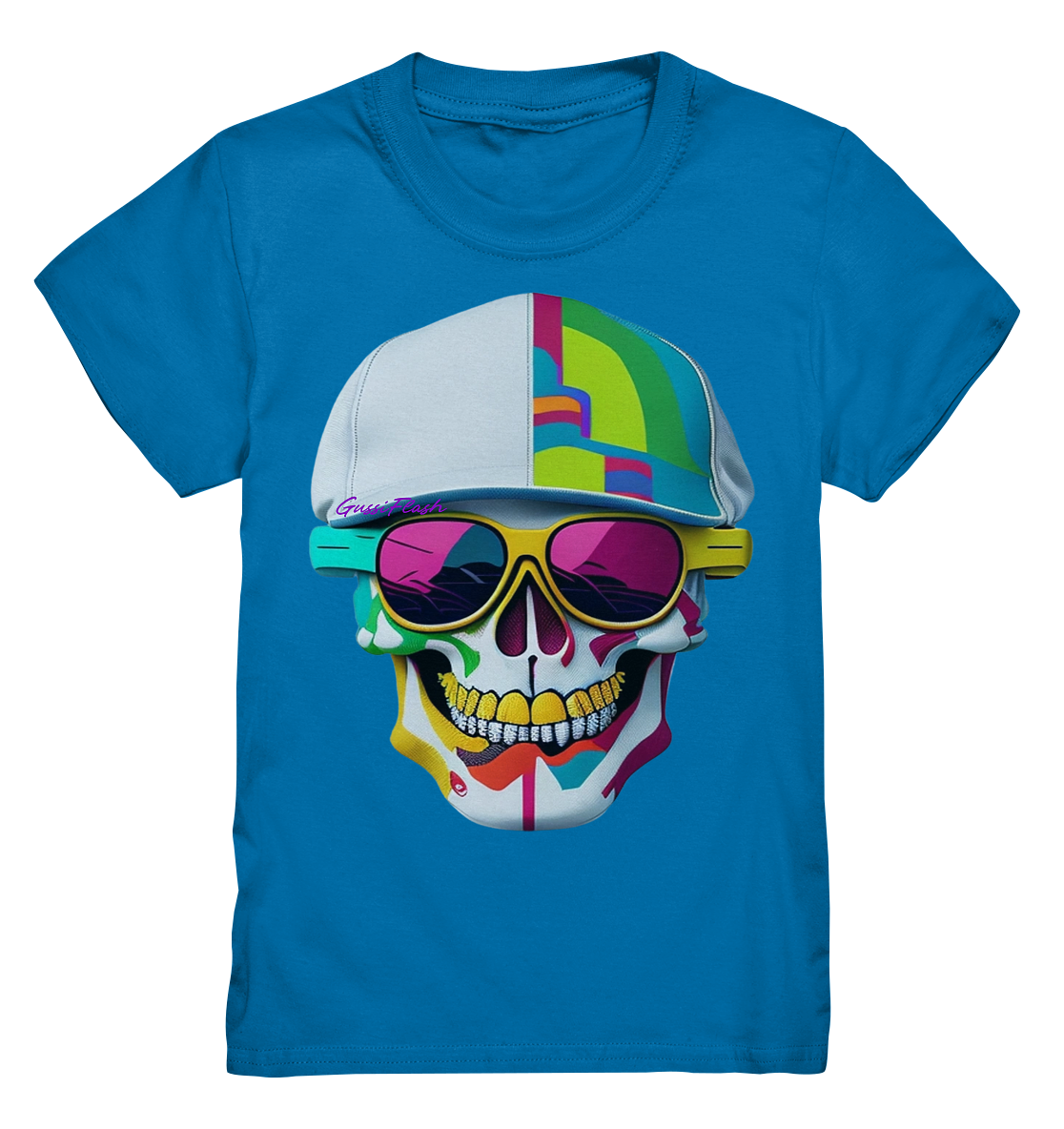 Kinder Shirt mit buntem kinderfreundlichen Totenkopf. - Kids Premium Shirt