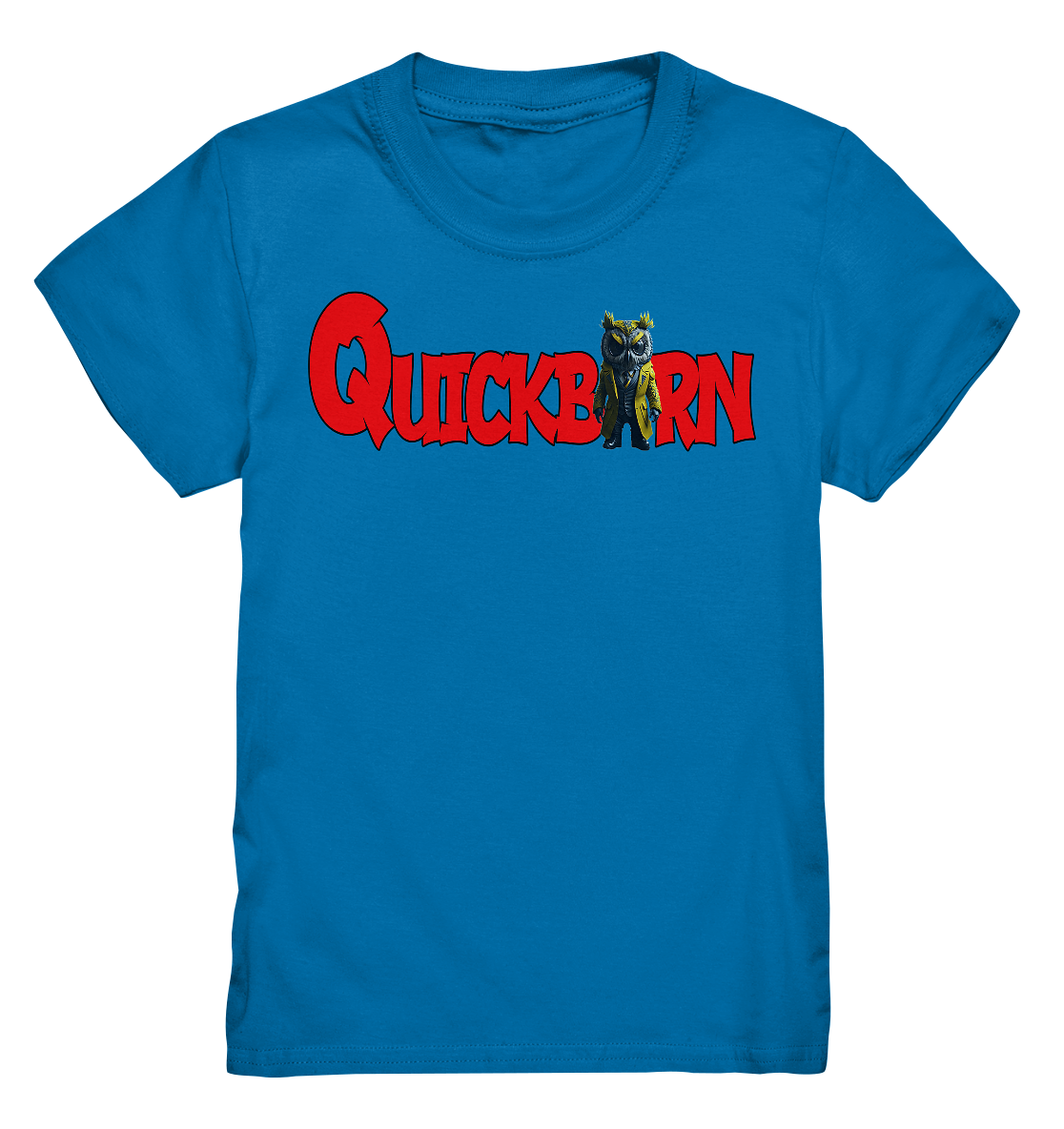 Kinder Shirt mit Quickborn Logo mit gelber Eule - Kids Premium Shirt