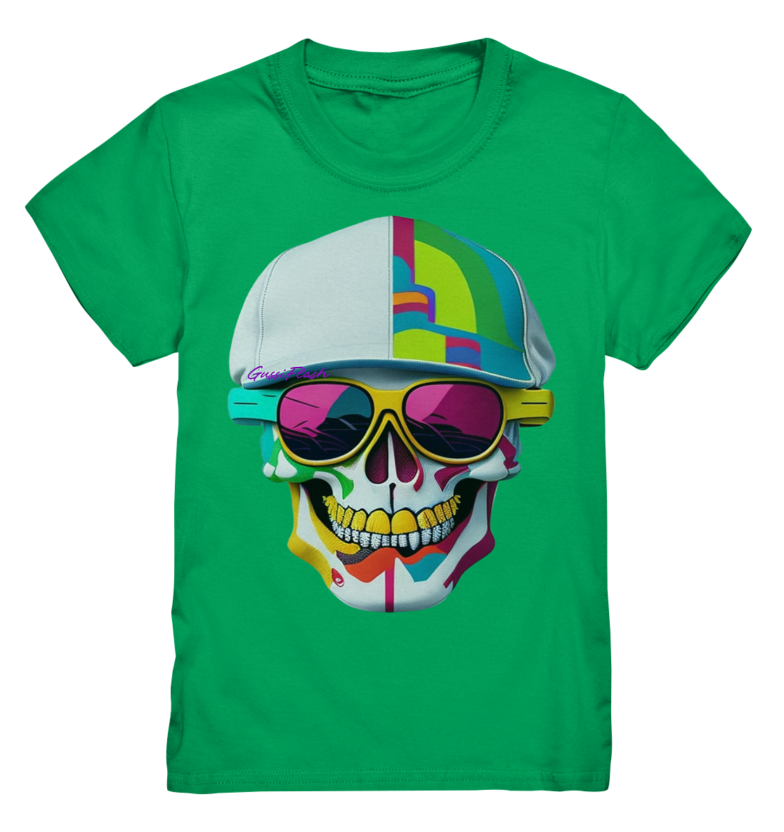 Kinder Shirt mit buntem kinderfreundlichen Totenkopf. - Kids Premium Shirt