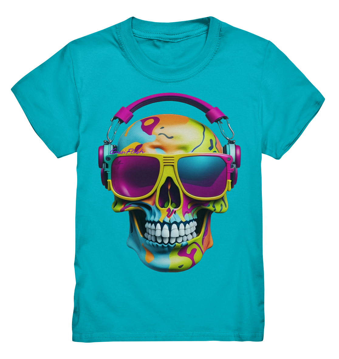 Bunter Totenkopf mit Zubehör - Kids Premium Shirt