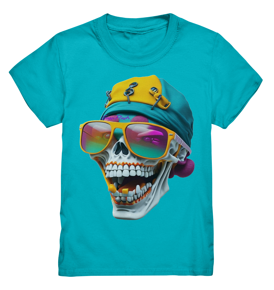 Lustiger Totenkopf mit Kopftuch - Kids Premium Shirt