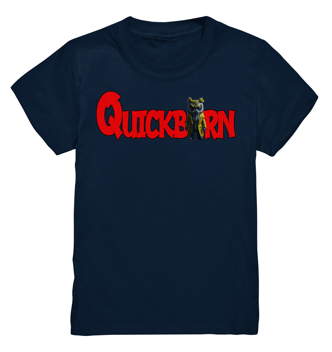 Kinder Shirt mit Quickborn Logo mit gelber Eule - Kids Premium Shirt