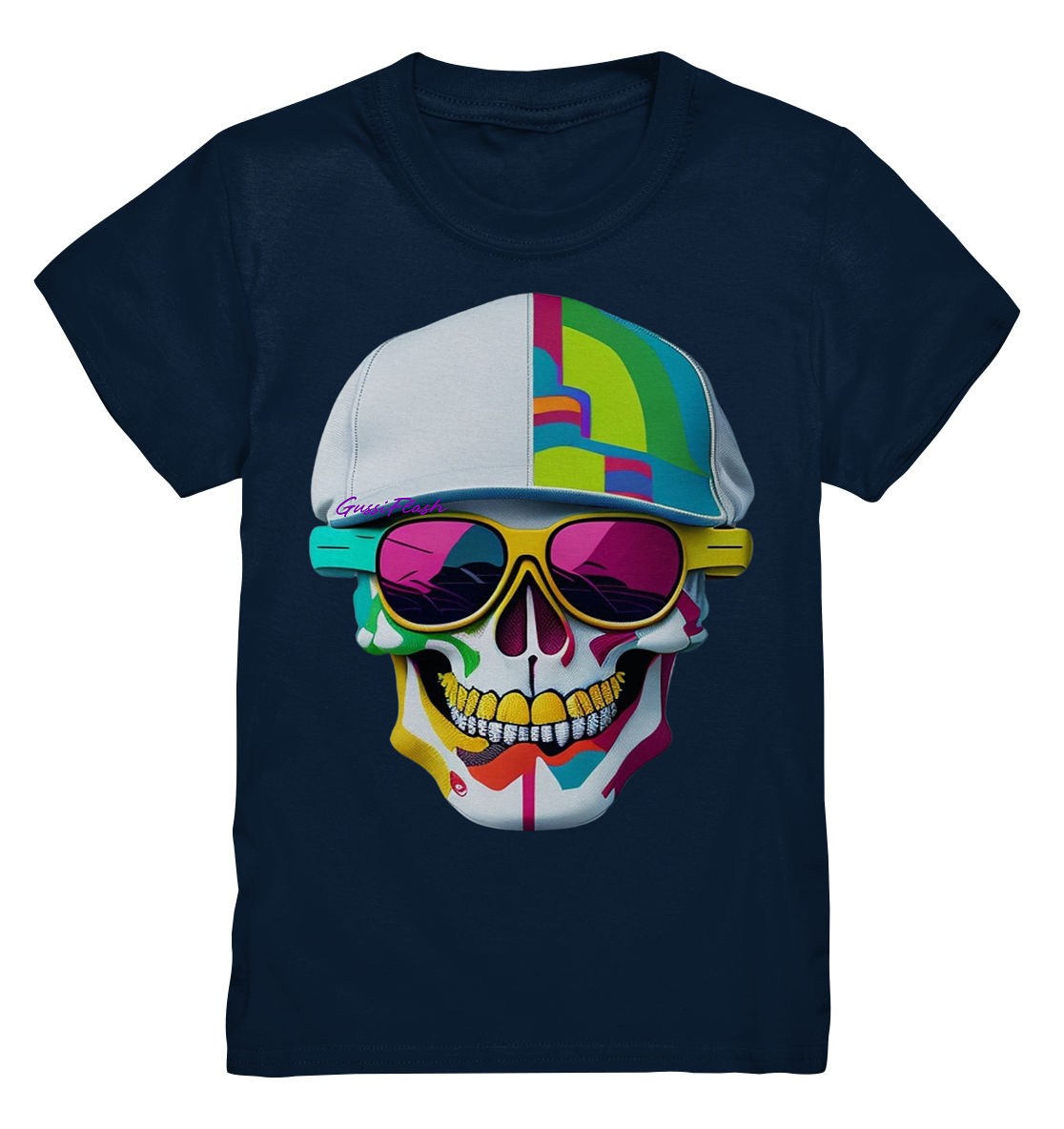 Kinder Shirt mit buntem kinderfreundlichen Totenkopf. - Kids Premium Shirt