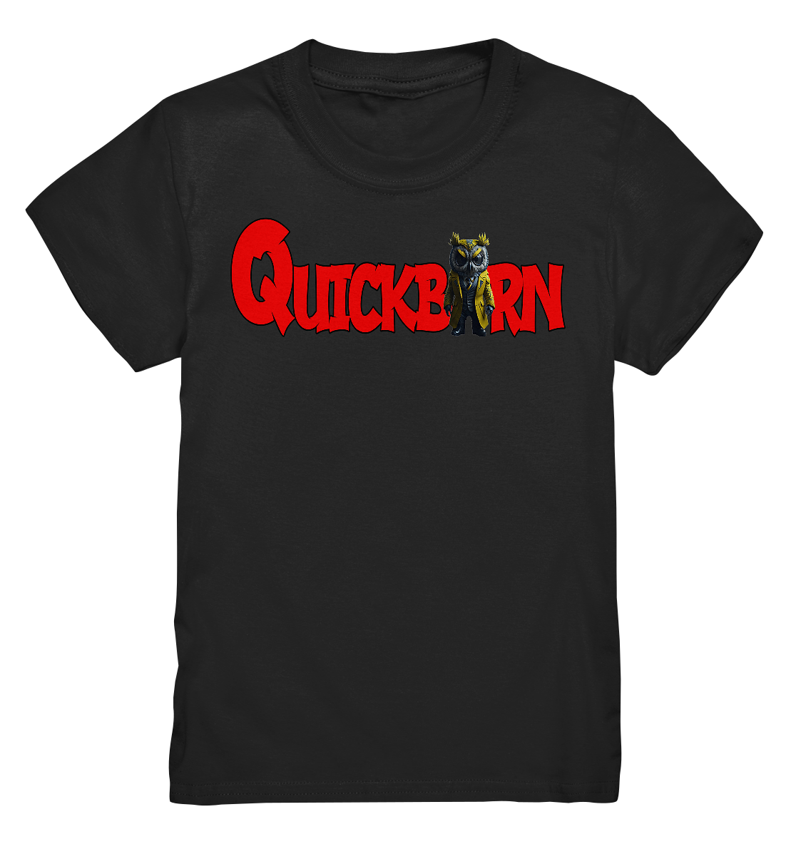Kinder Shirt mit Quickborn Logo mit gelber Eule - Kids Premium Shirt
