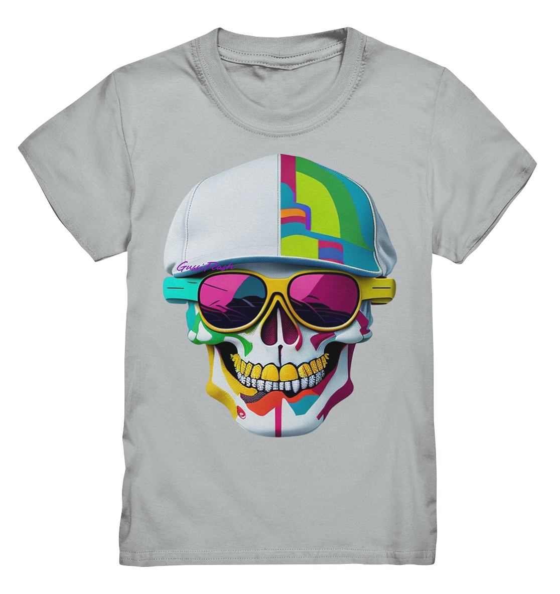 Kinder Shirt mit buntem kinderfreundlichen Totenkopf. - Kids Premium Shirt