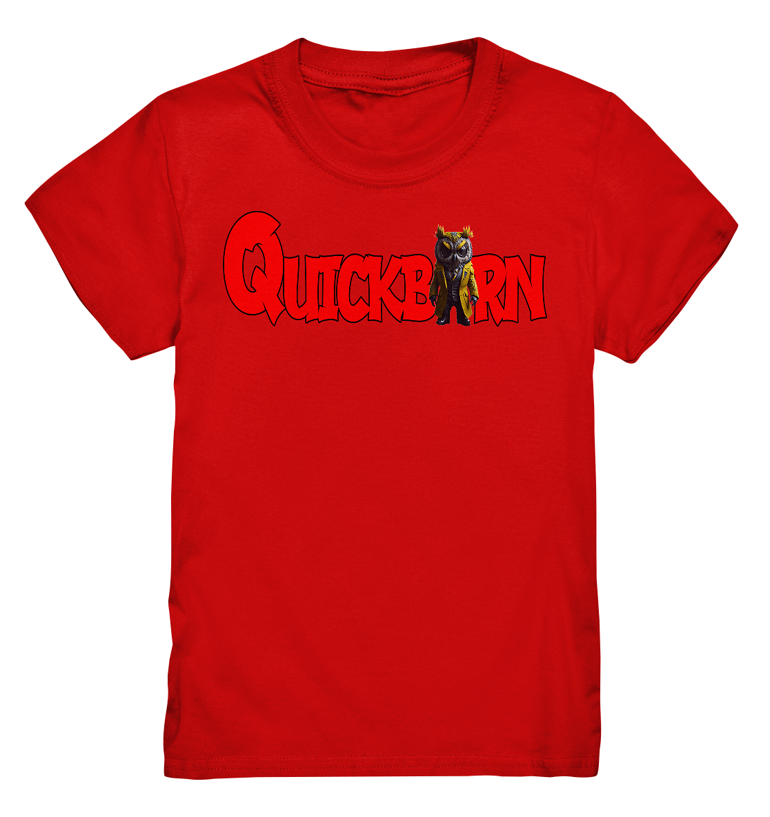 Kinder Shirt mit Quickborn Logo mit gelber Eule - Kids Premium Shirt