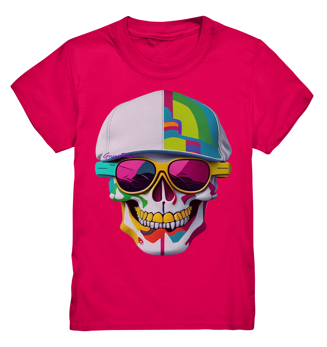 Kinder Shirt mit buntem kinderfreundlichen Totenkopf. - Kids Premium Shirt